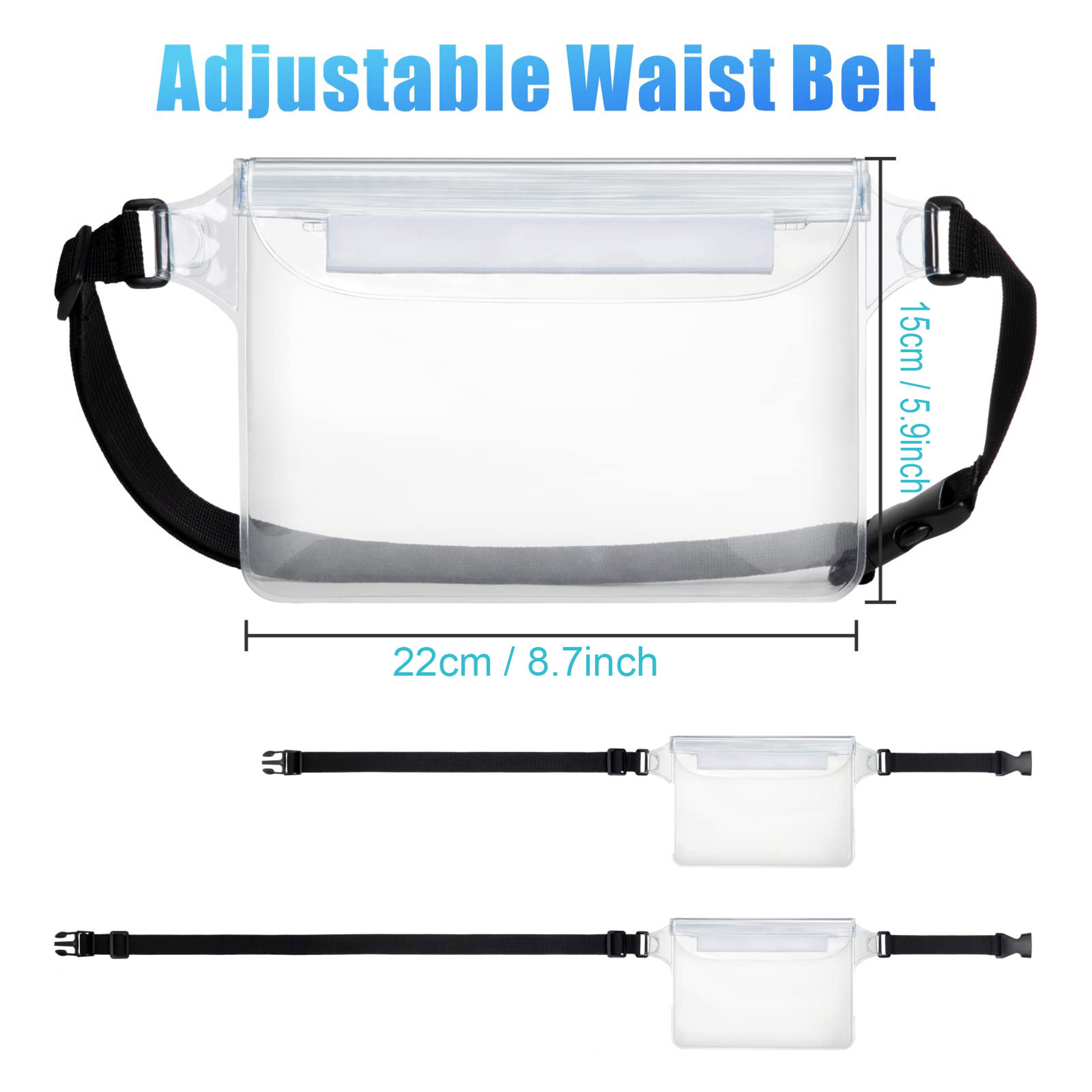 Waterproof Phone Dry Pouch with Adjustable Waist Strap Secure Beach, Kayak & Swim Protection – view 5