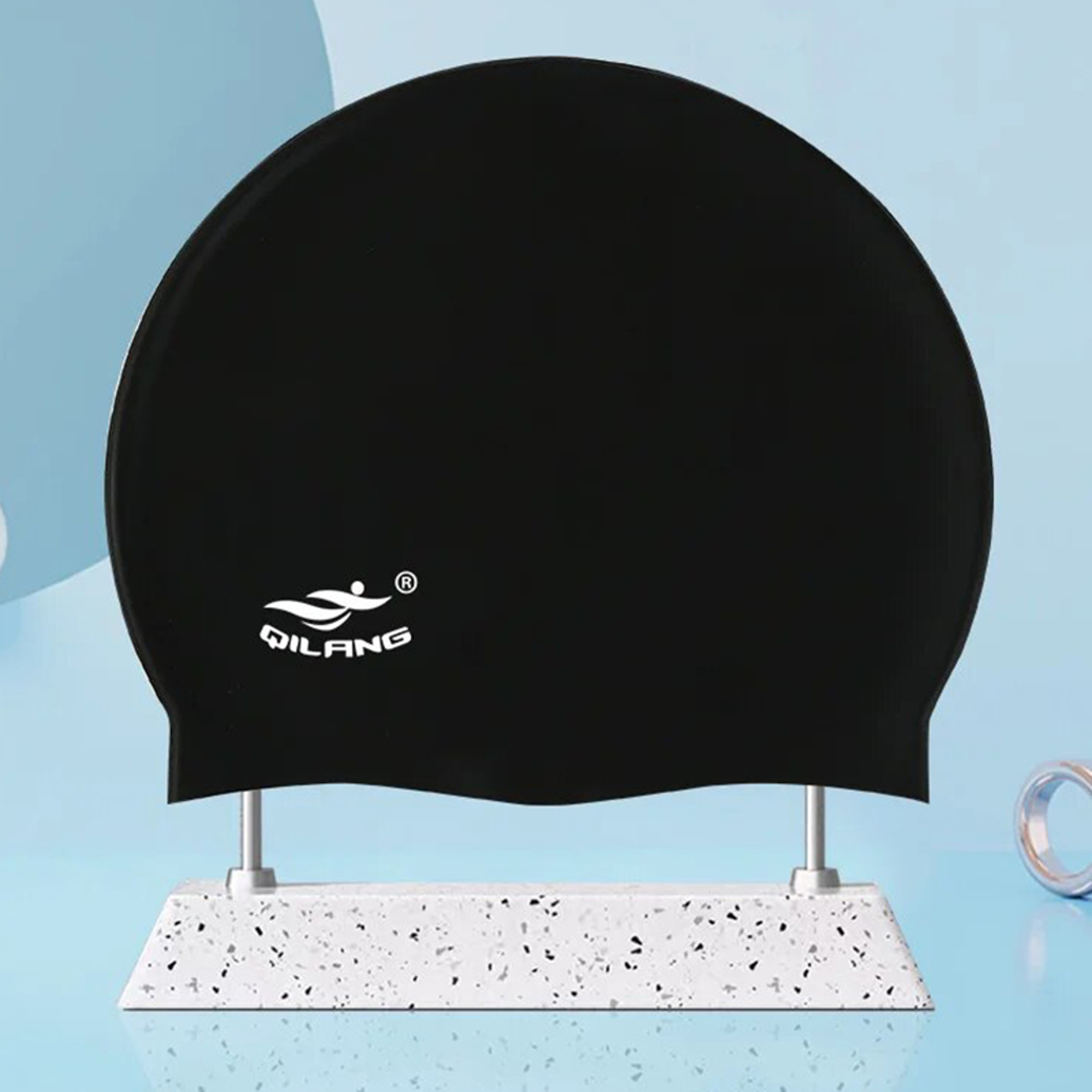 Kids  Adults Waterproof Silicone Swim Cap With Ear Protection 5