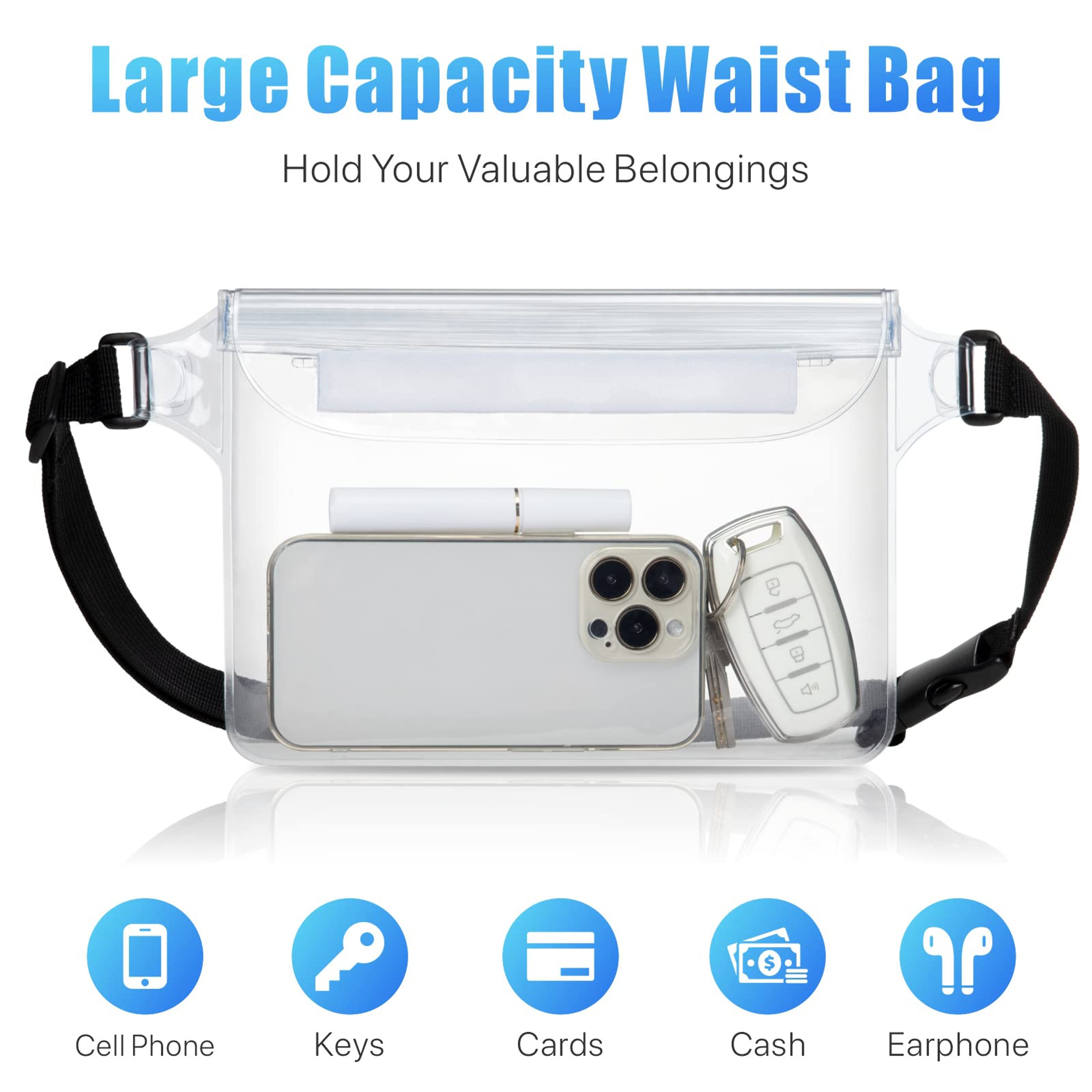 All Activity Waterproof Phone Pouch with Adjustable Waist Strap Secure Dry Bag Protection for Beach Kayaking & Swimming – view 3