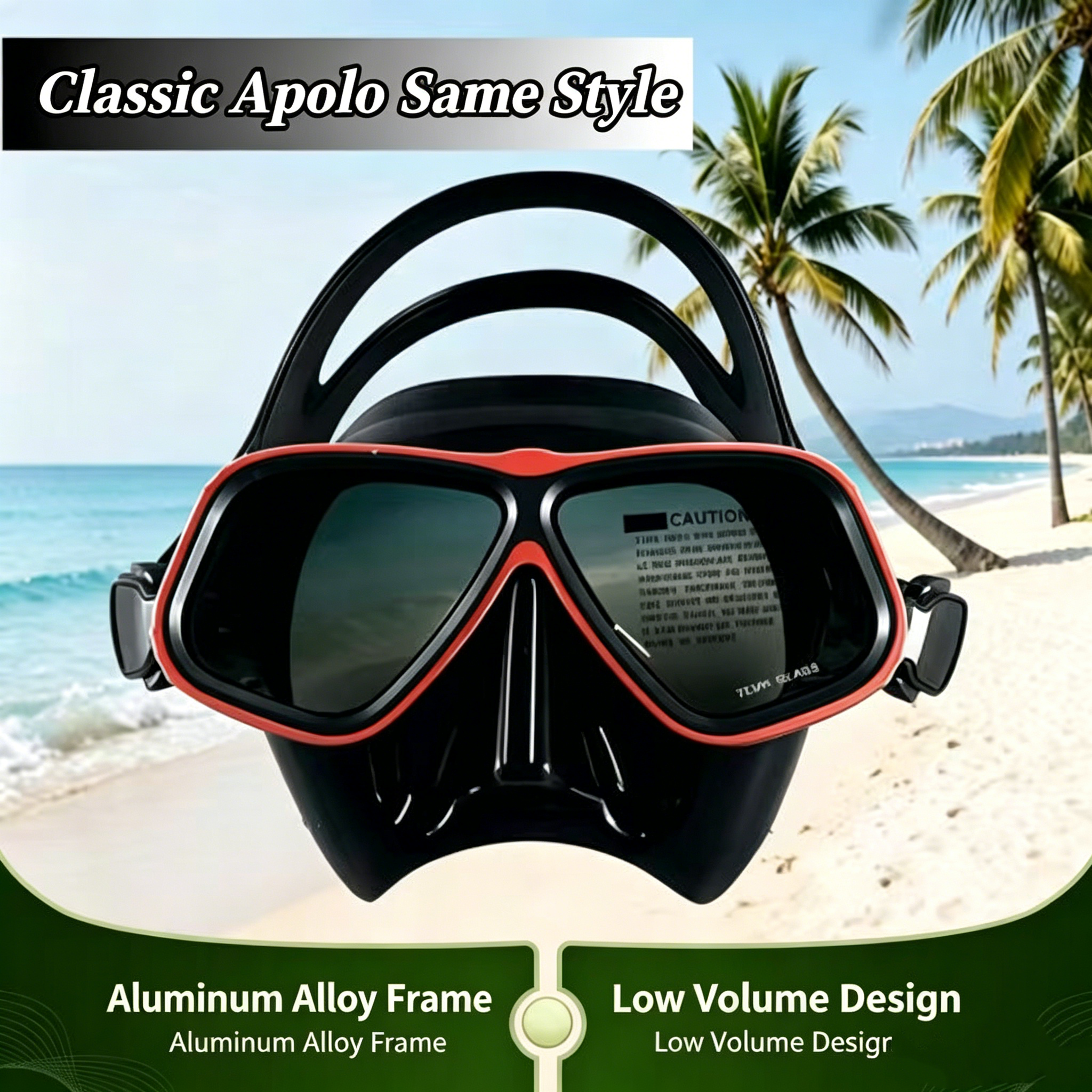 Premium Adjustable Aluminum Dive Mask With Custom Prescription Lenses 0