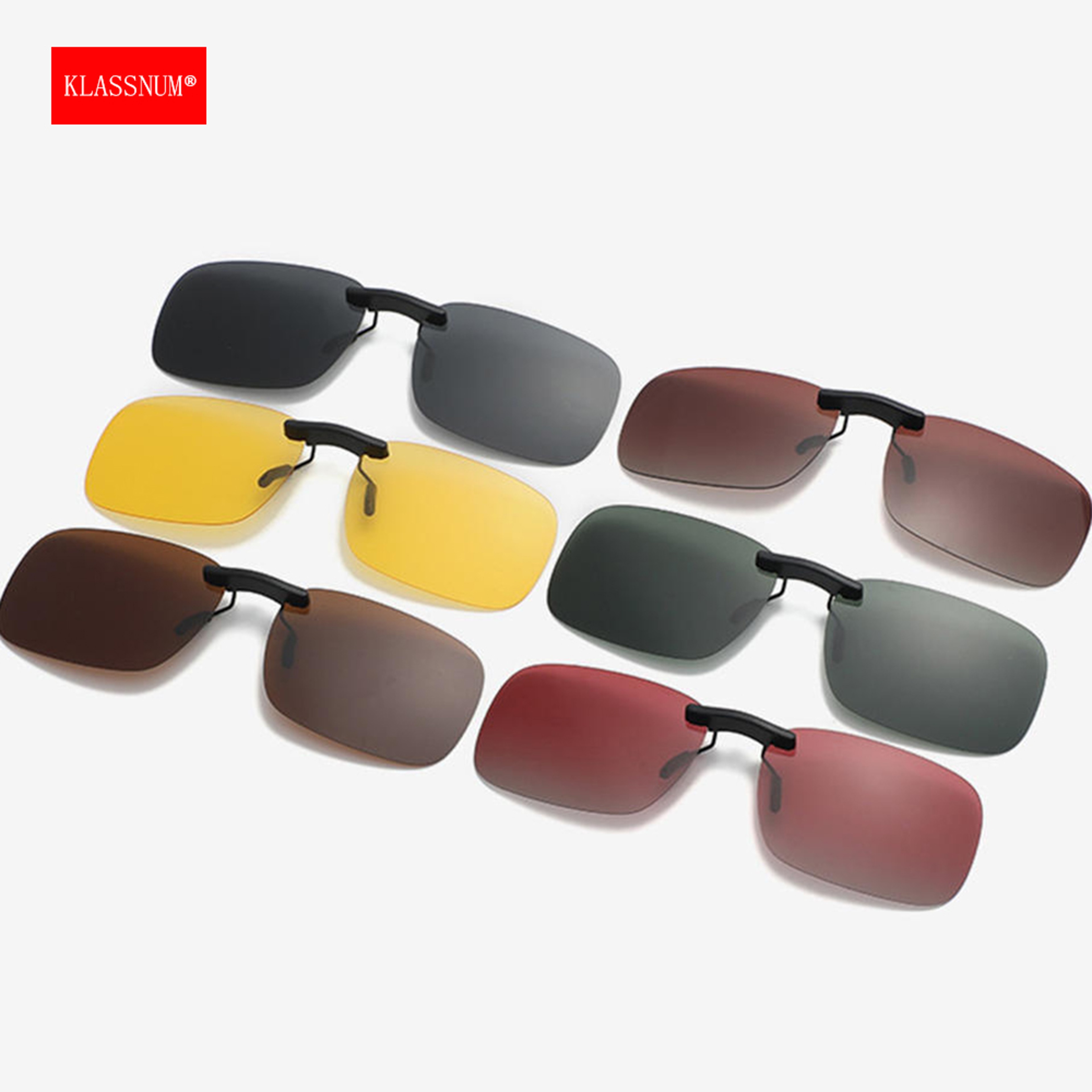 KLASSNUM Polarized Clip On Sunglasses With Protection For Men  Women Rimless 0
