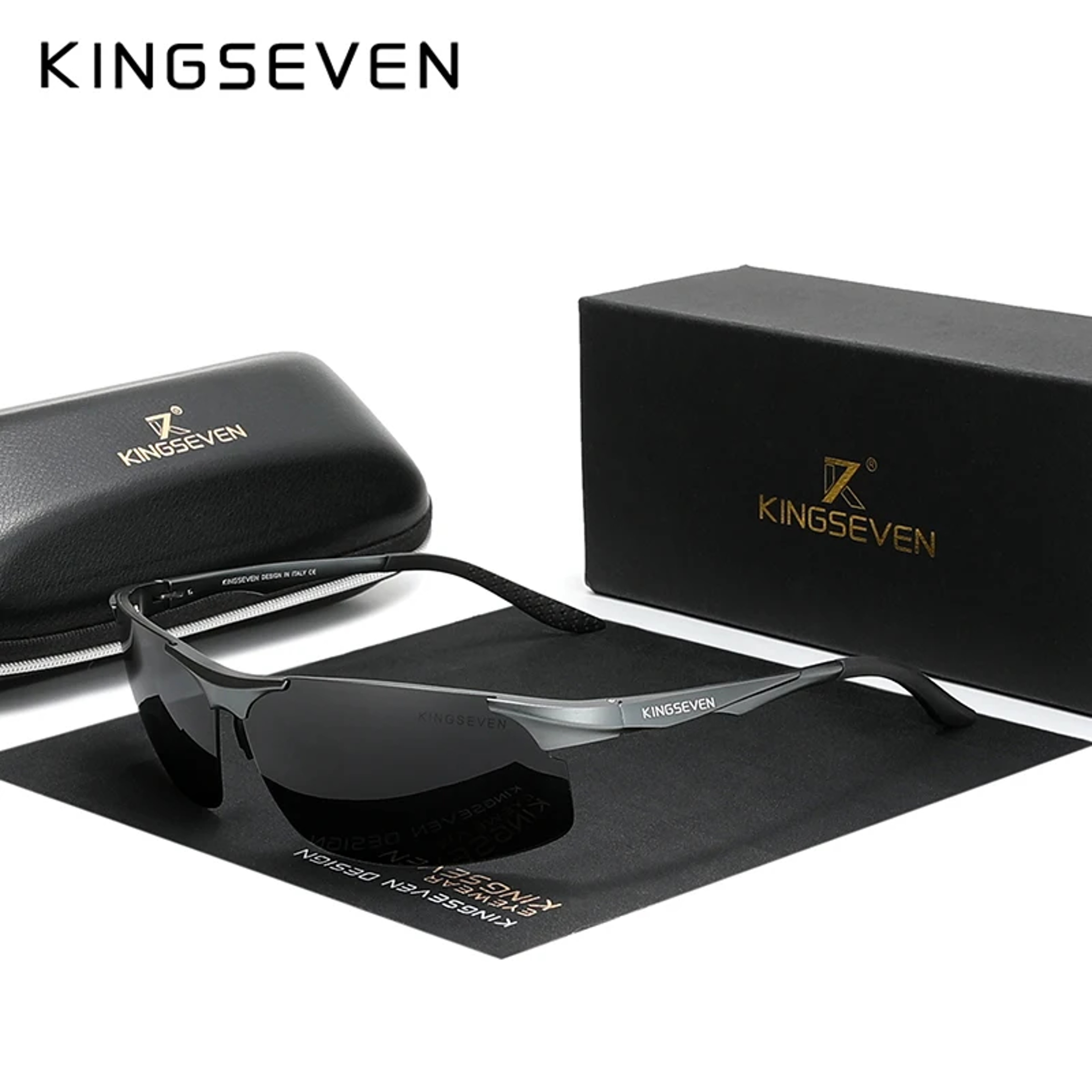KINGSEVEN Polarized Aviator Sunglasses Aluminum Frame Driving Eyewear 8