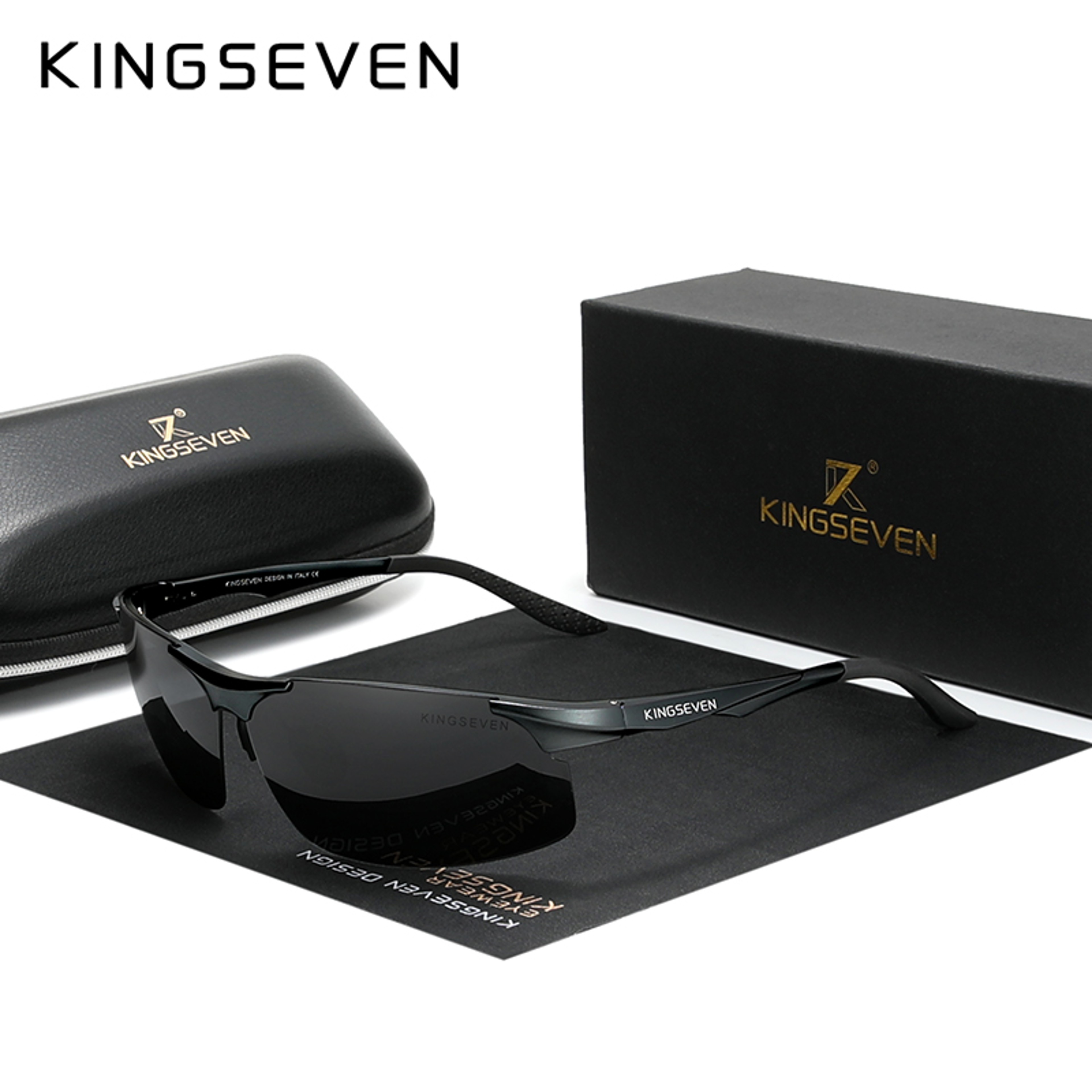 KINGSEVEN Polarized Aviator Sunglasses Aluminum Frame Driving Eyewear 9