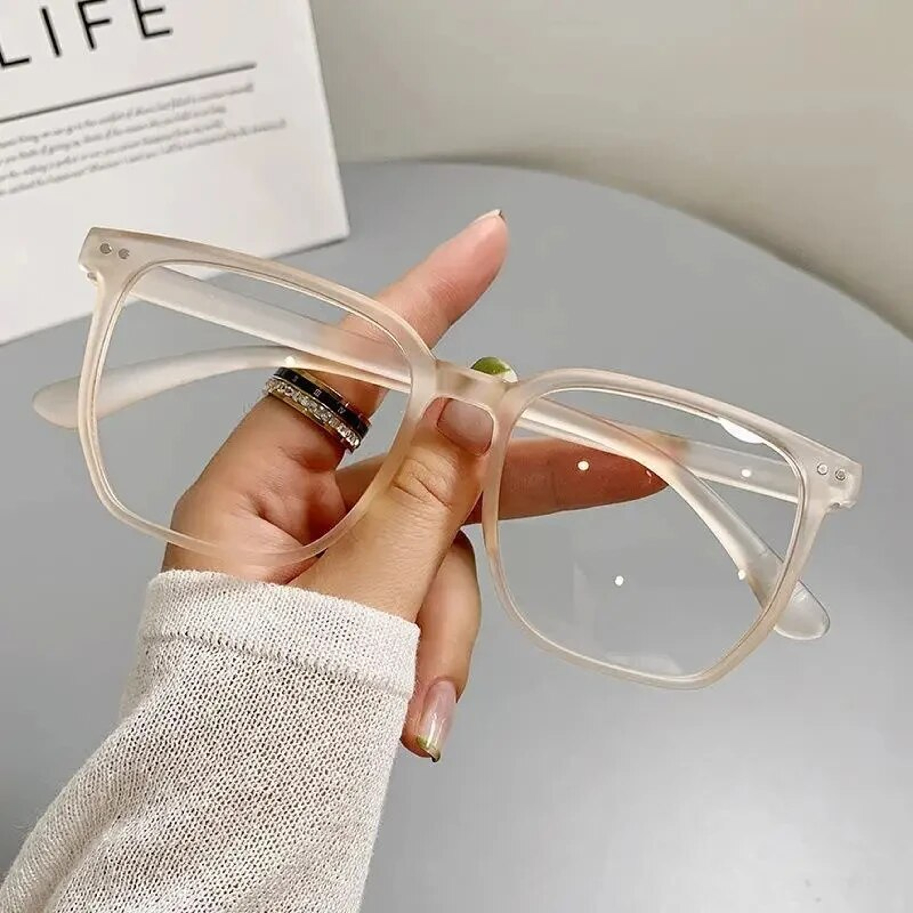 ClearView Round Blue Light Glasses For Men  Women Transparent Computer Glasses Frame 3