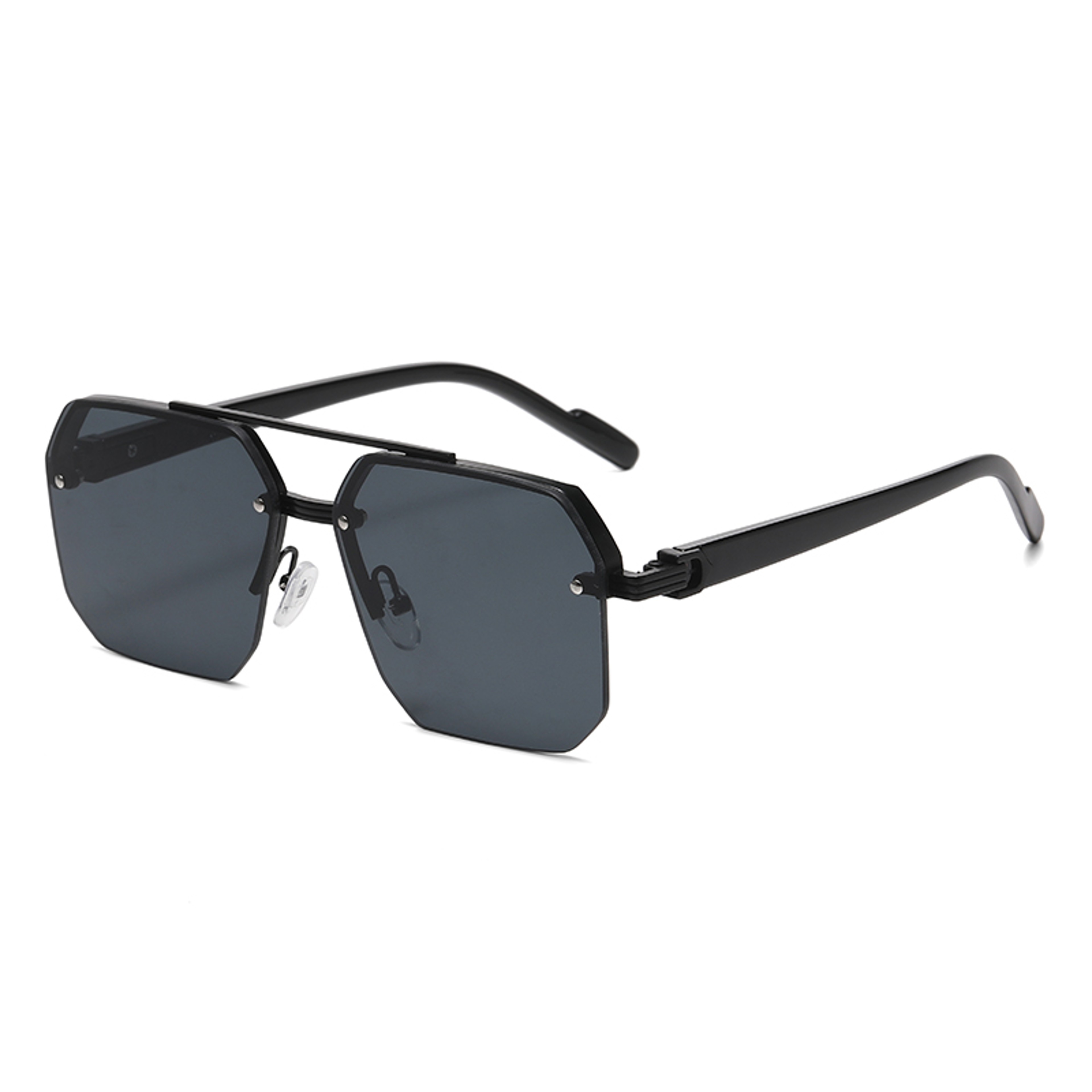 Men Retro Square Half Frame Metal Sunglasses Outdoor Sports Casual Fashion Eyewear 7