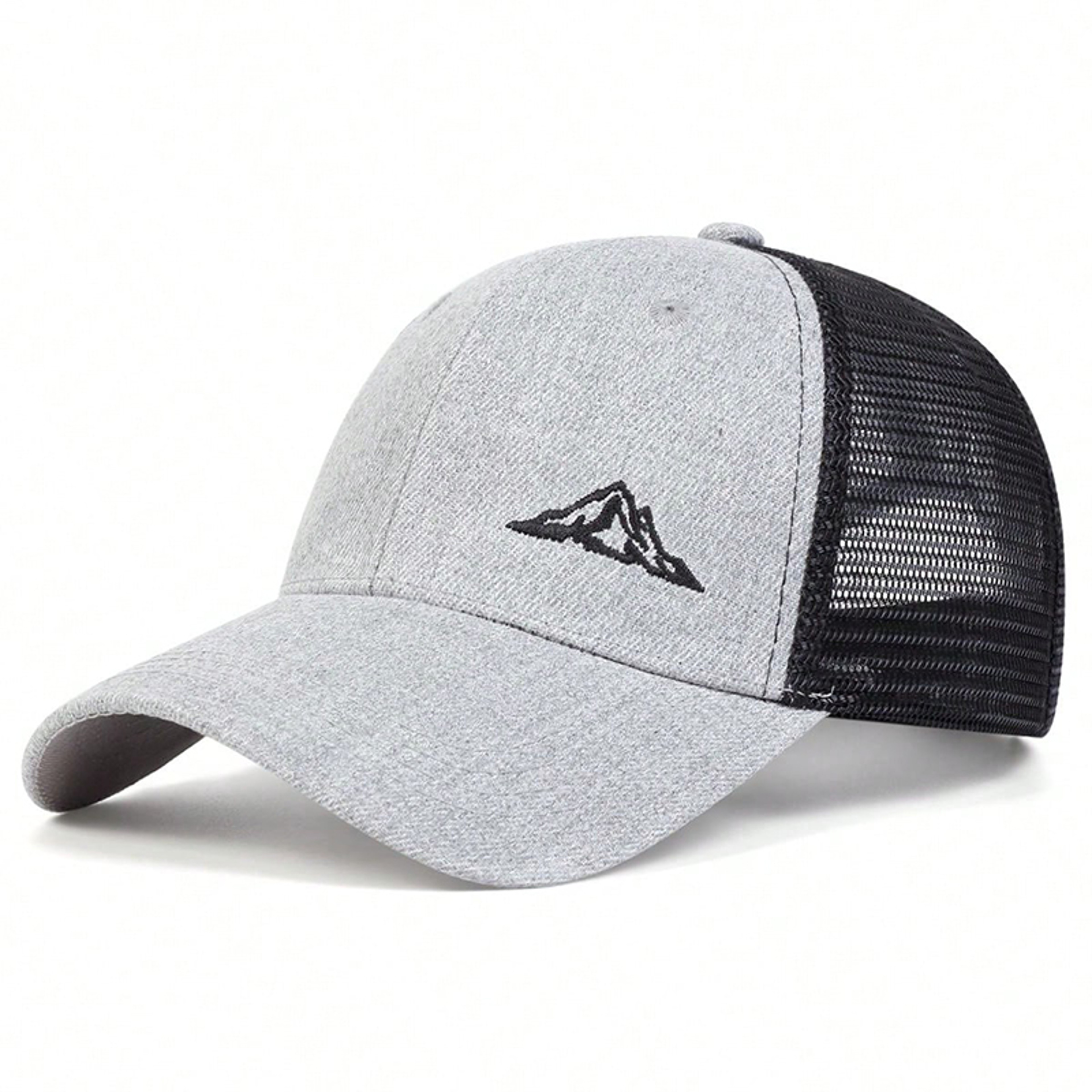 Mountain Range Embroidered Mesh Baseball Cap Sun Protection Outdoor Adjustable Hat 8