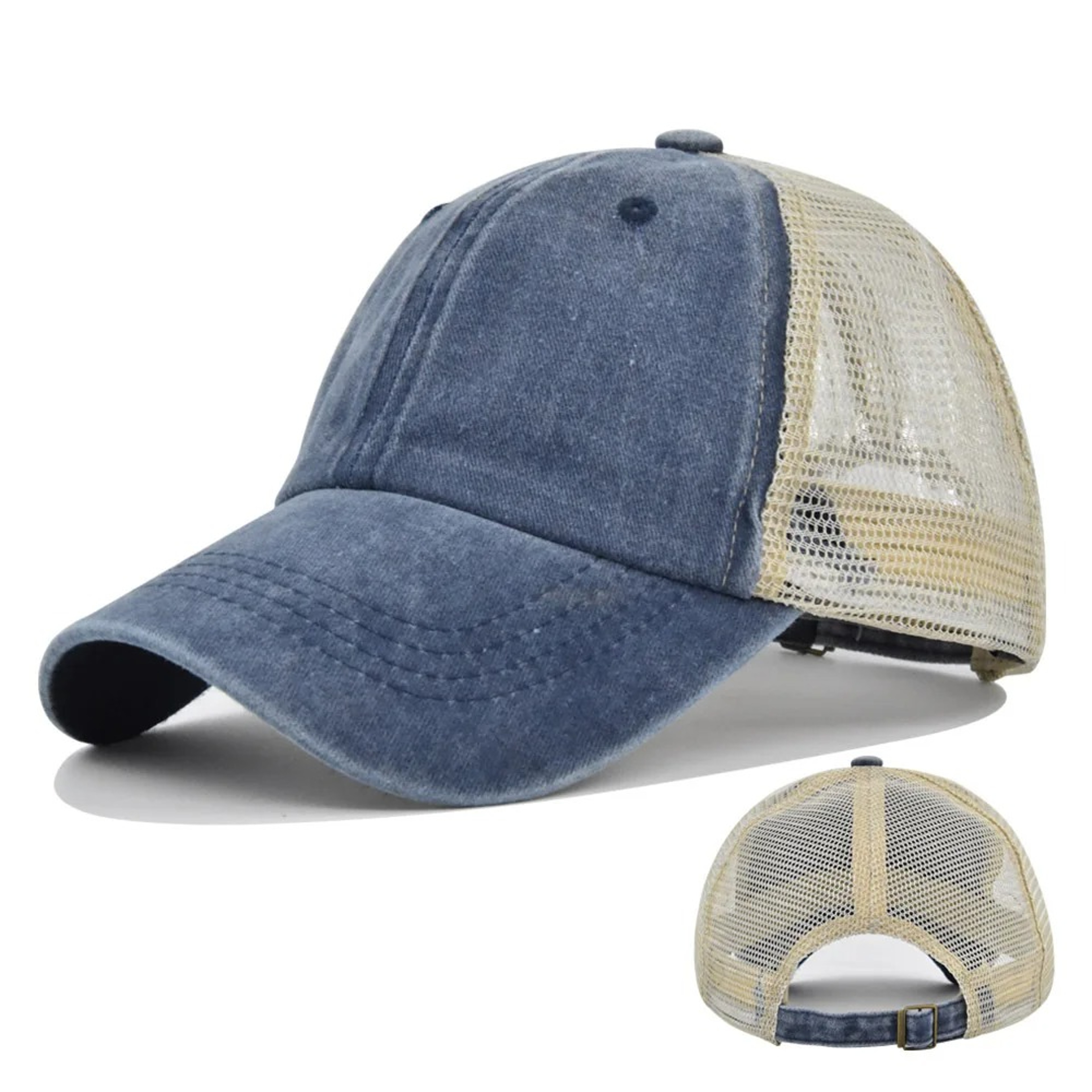 Washed Cotton Unisex Baseball Cap Trucker Hat Adjustable Plain Everyday Sun Protection Hat 1