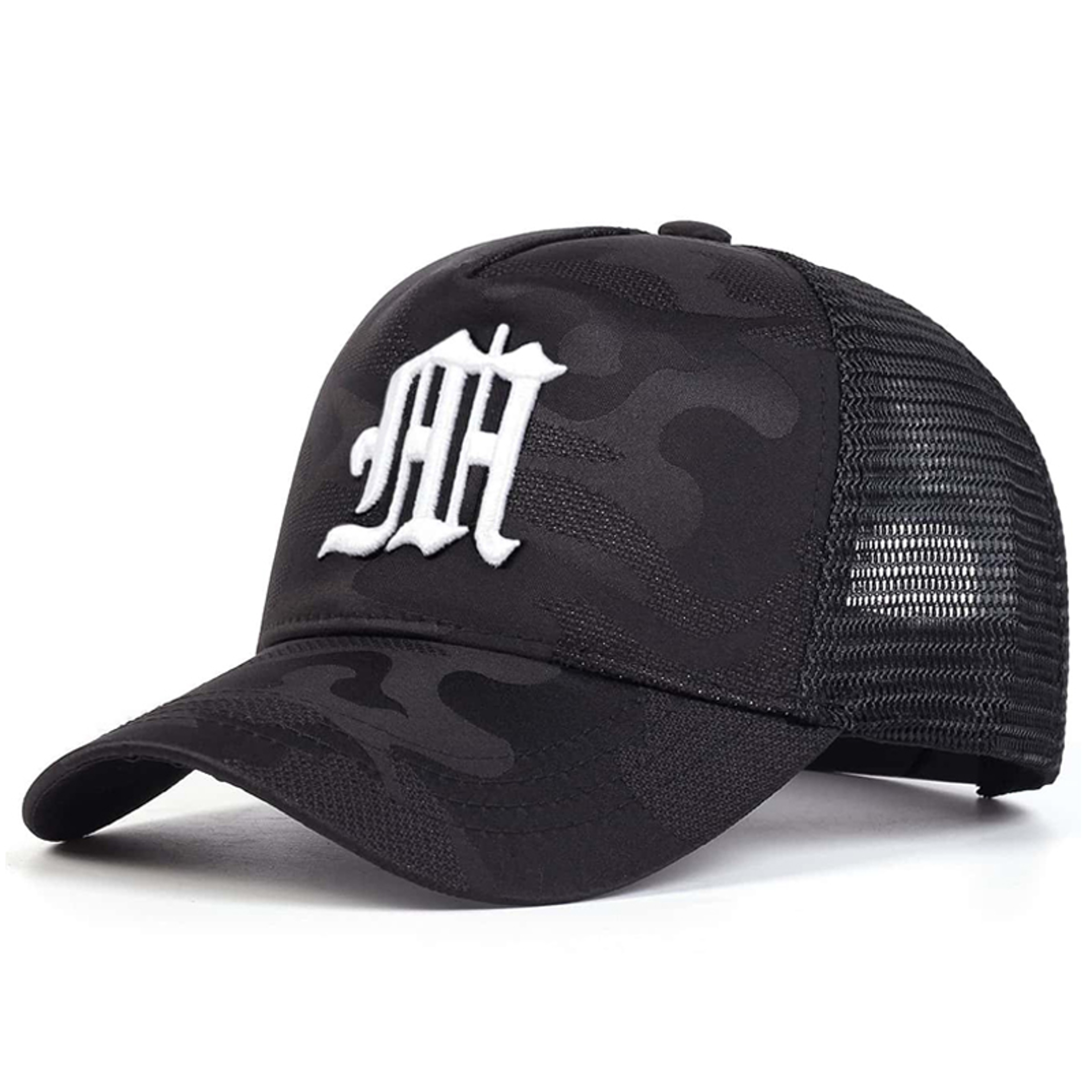 Camouflage Embroidered Letter M Adjustable Mesh Baseball Cap for Summer Outdoor Sun Protection – view 3