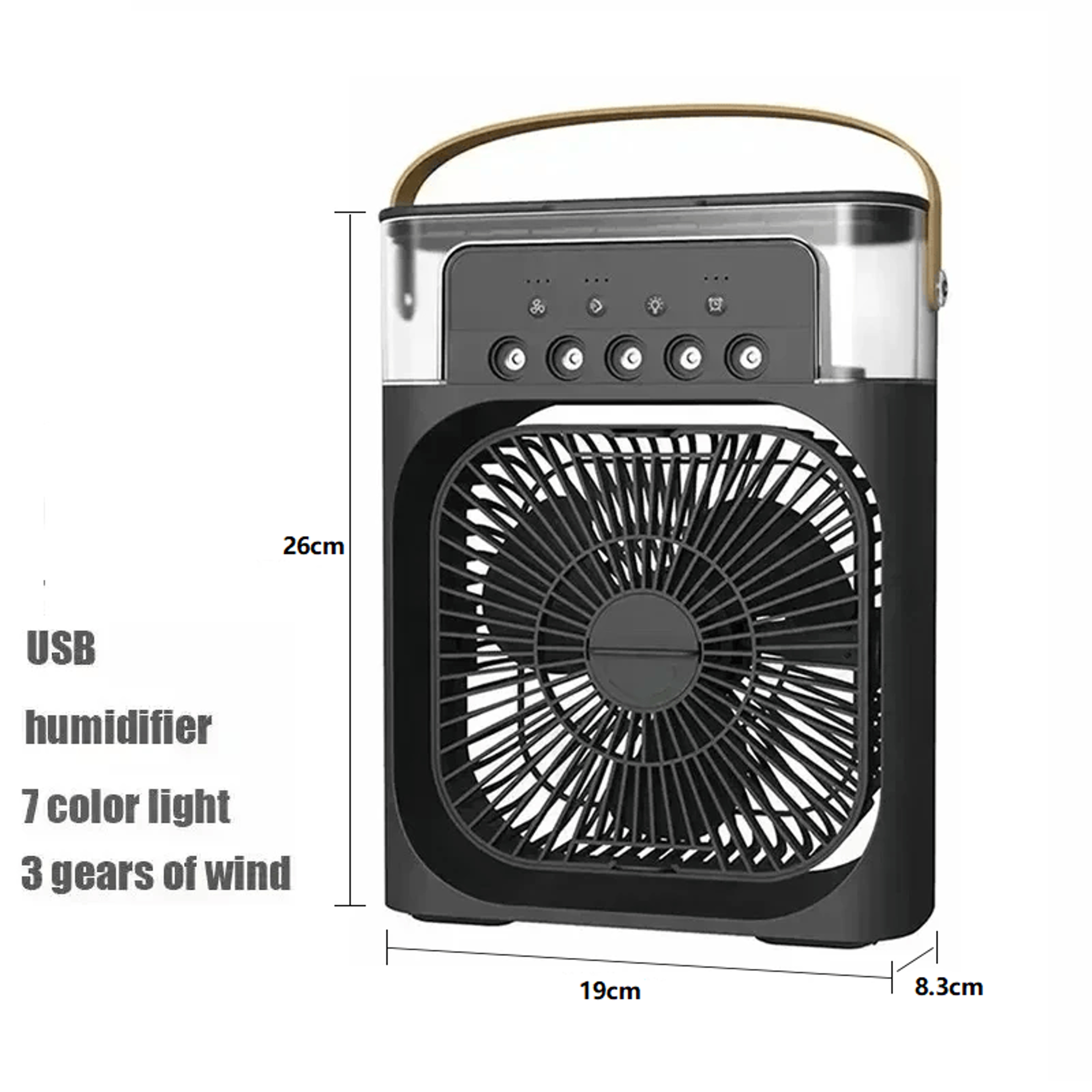 ArcticGlow Portable Air Cooler Humidifier  LED Night Light Fan 7