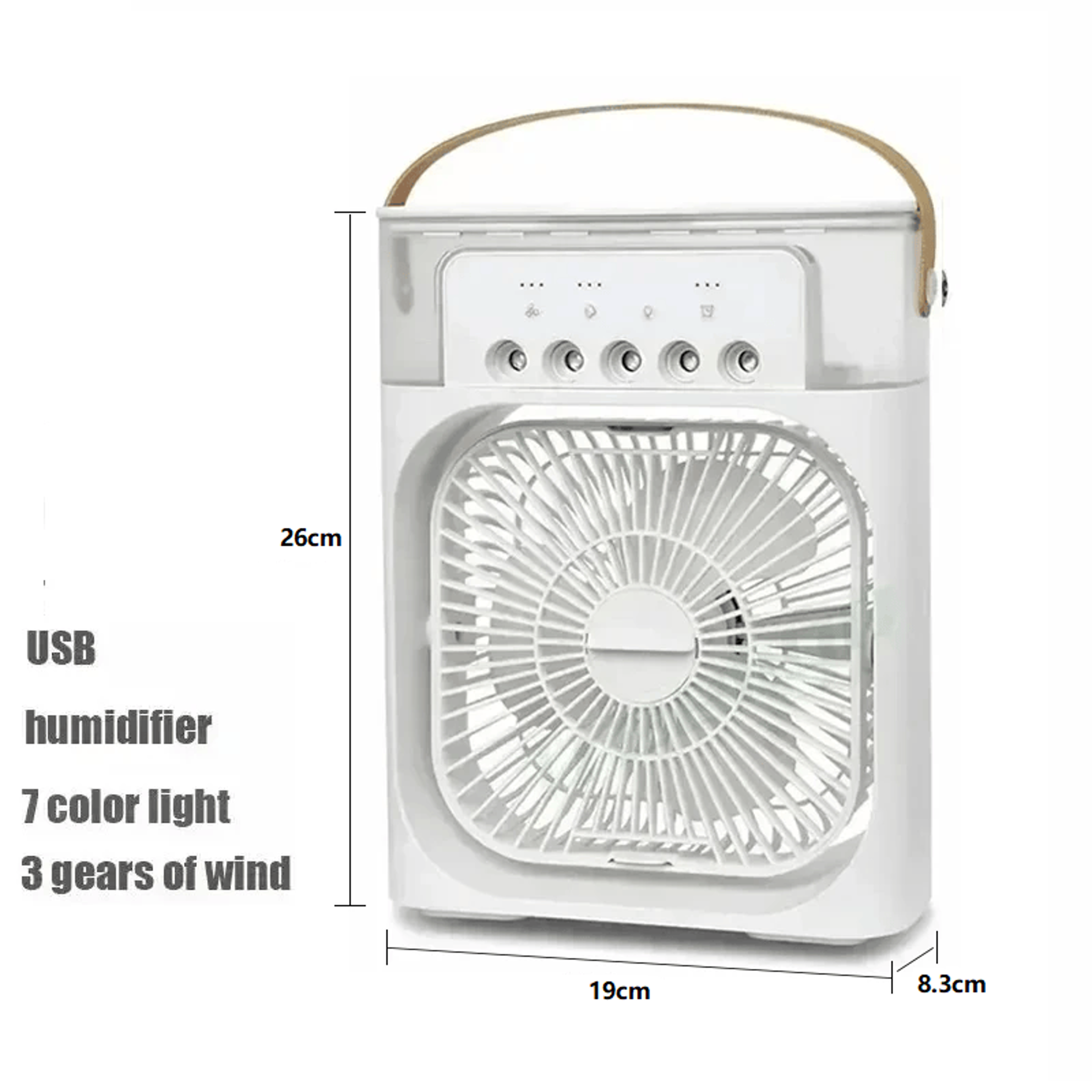 ArcticGlow Portable Air Cooler Humidifier  LED Night Light Fan 6