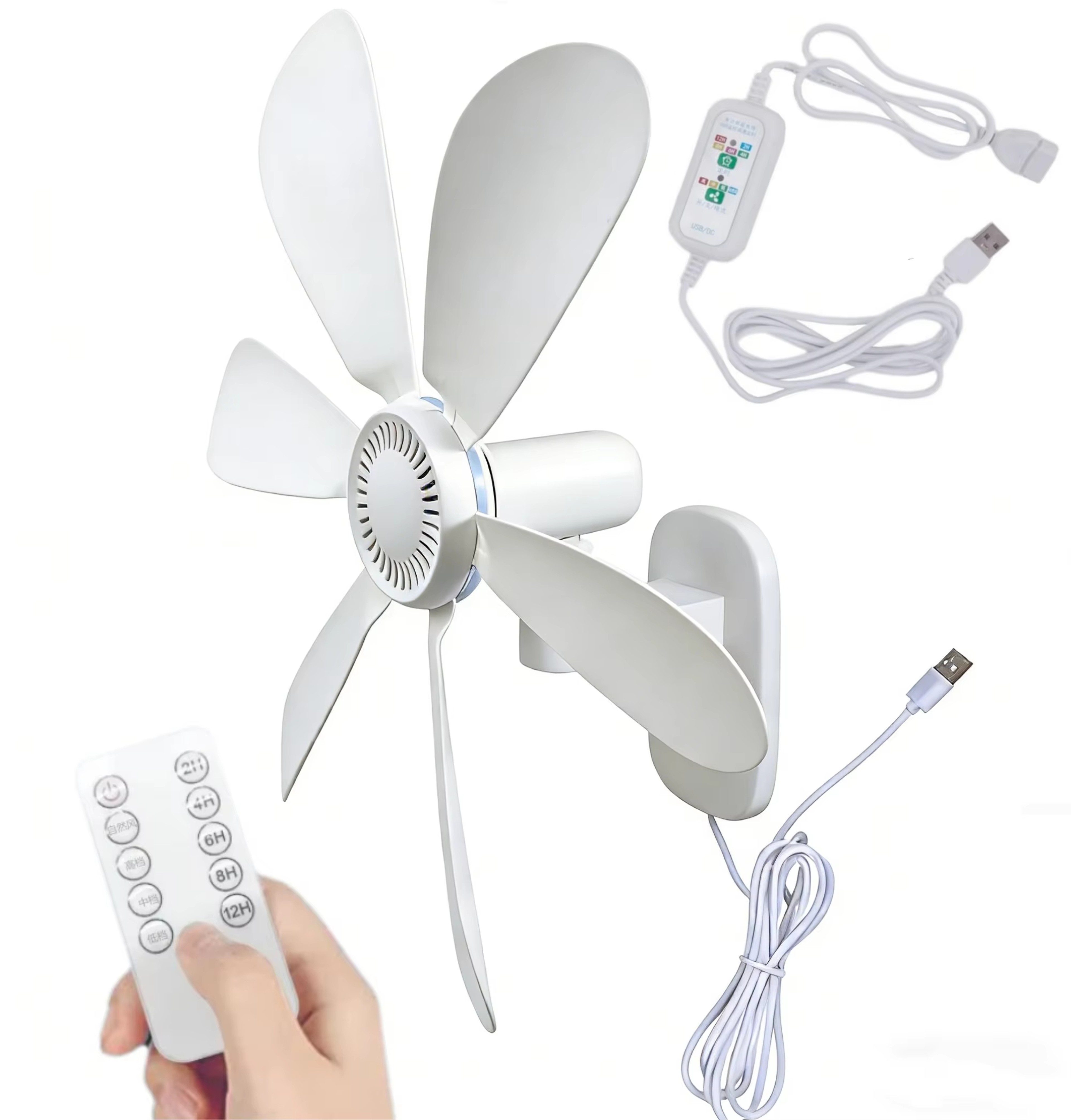 BreezeMount Quiet USB Wall Fan with Remote Control & Smart Timer – view 7