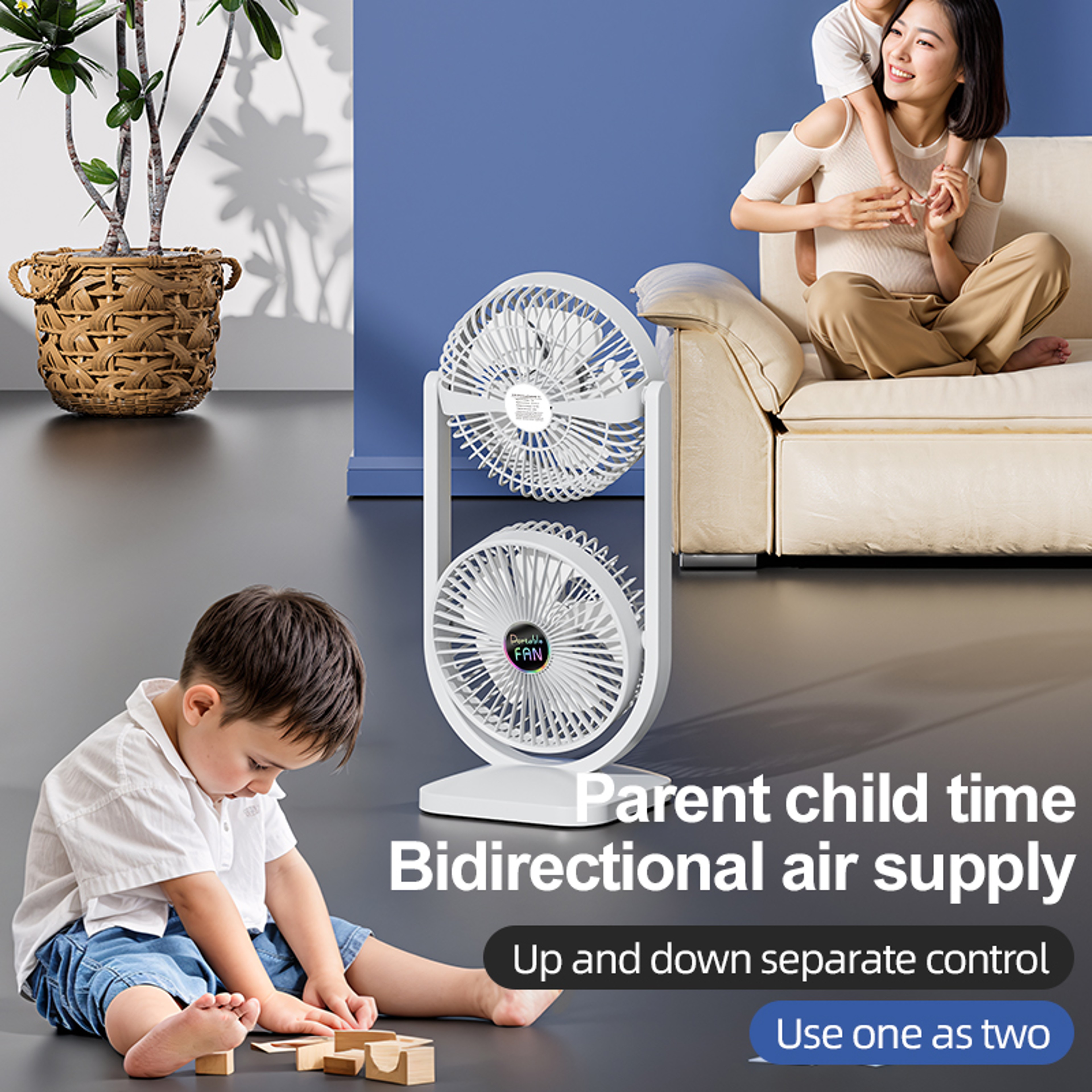 Rechargeable USB Desktop Fan Portable Mini Rotating Air Cooler For Office Home  Travel 3