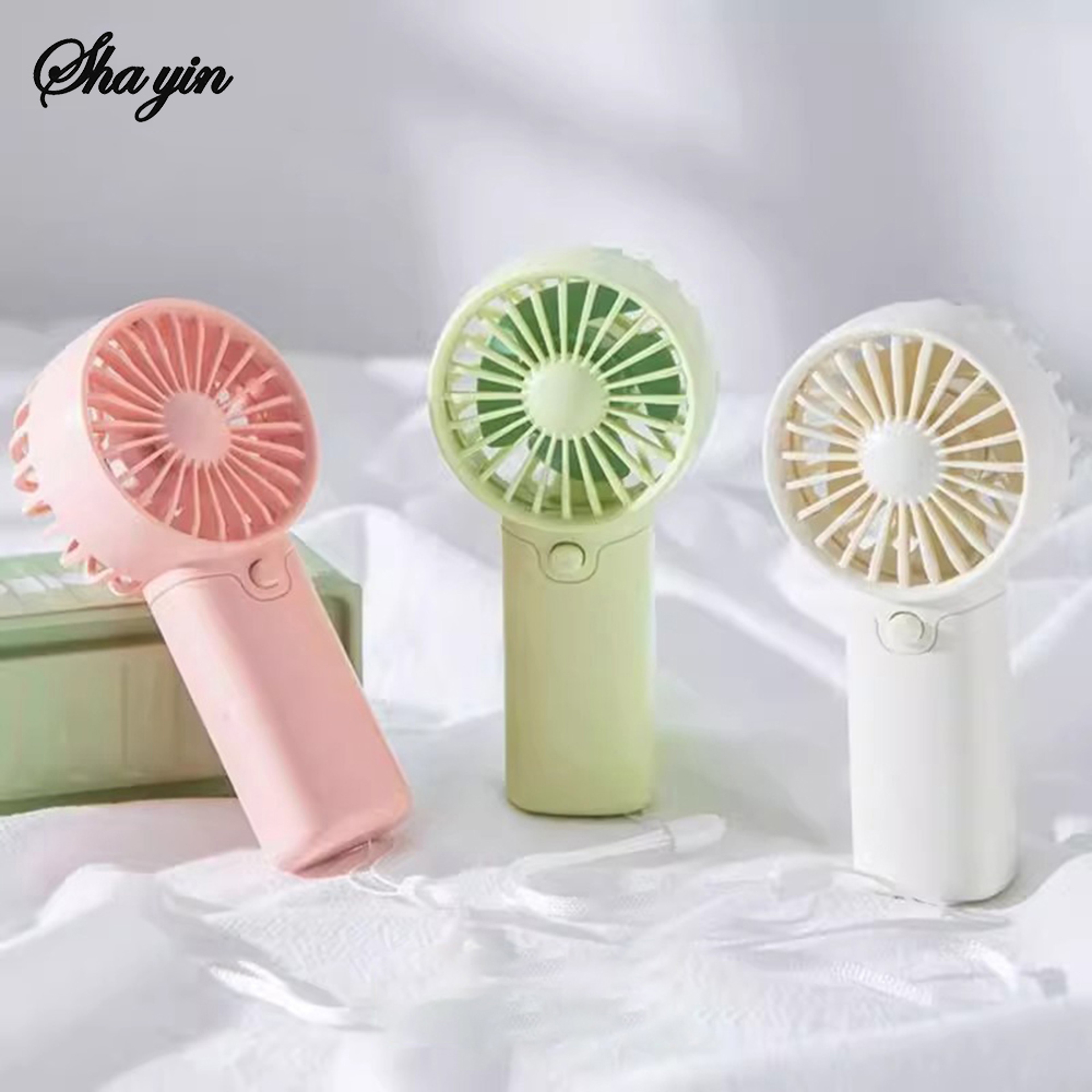 Cartoon Mini Portable Handheld Fan Battery Powered Personal Cooling Fan For Office Travel 0