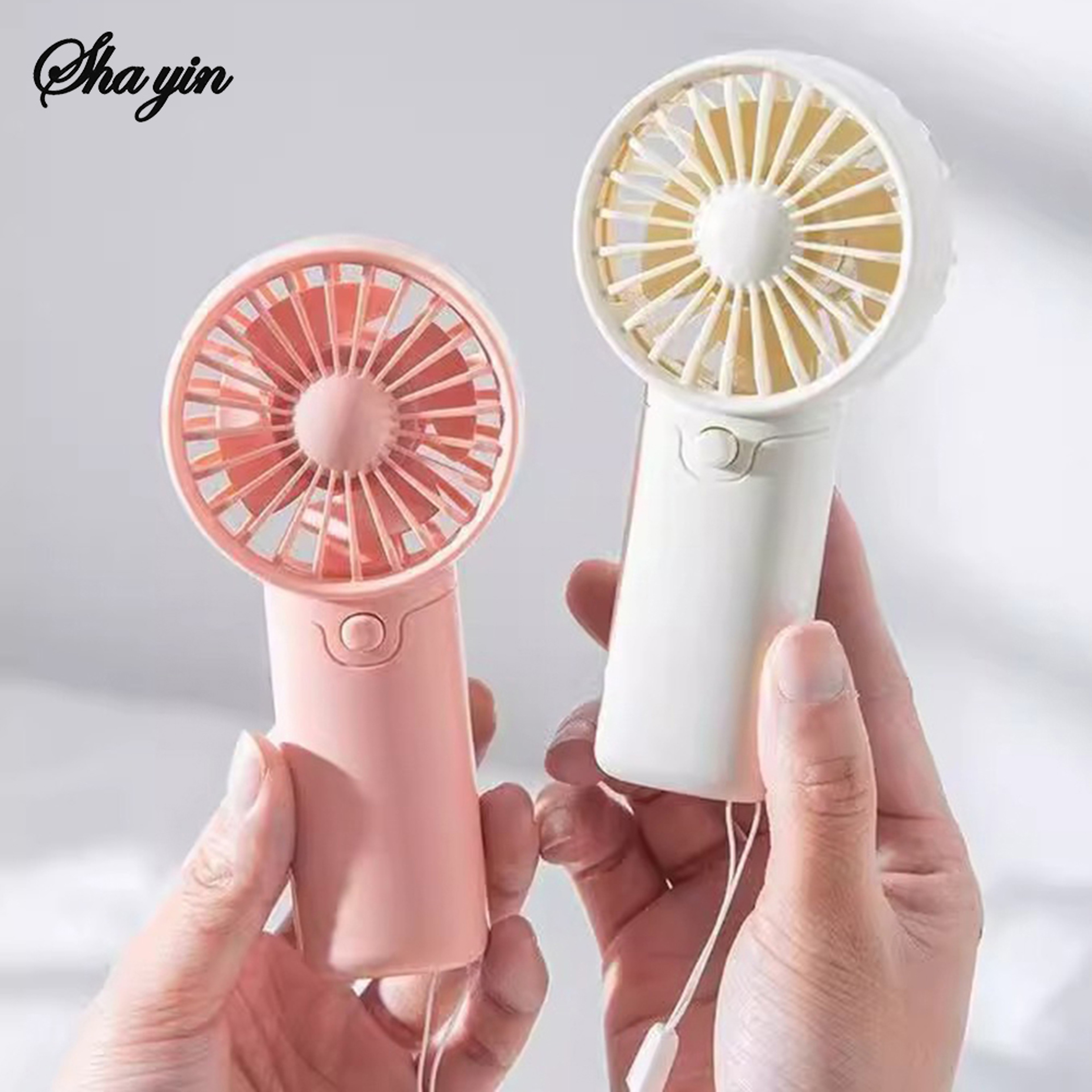 Cartoon Mini Portable Handheld Fan Battery Powered Personal Cooling Fan For Office Travel 3