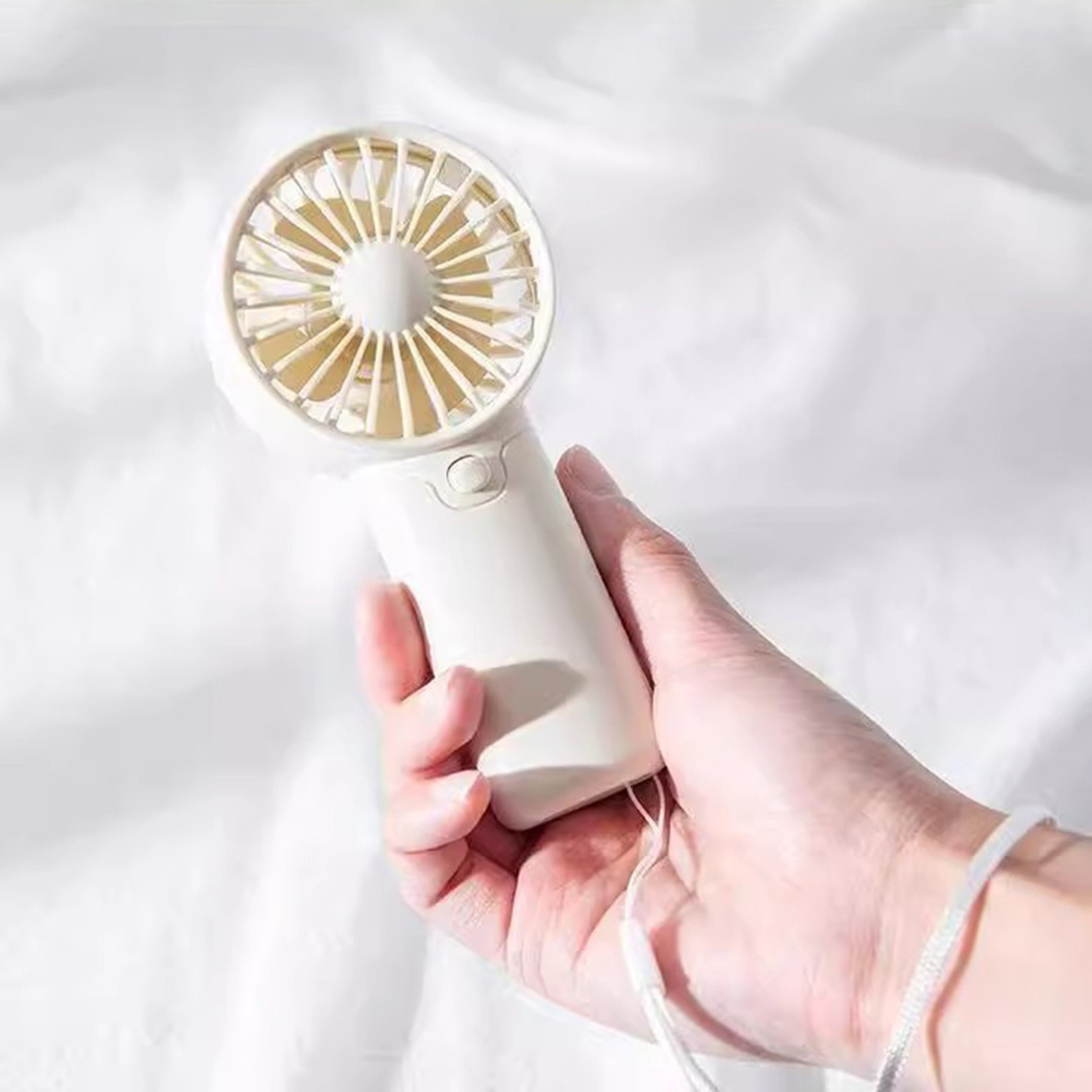 Cartoon Mini Portable Handheld Fan Battery Powered Personal Cooling Fan For Office Travel 5