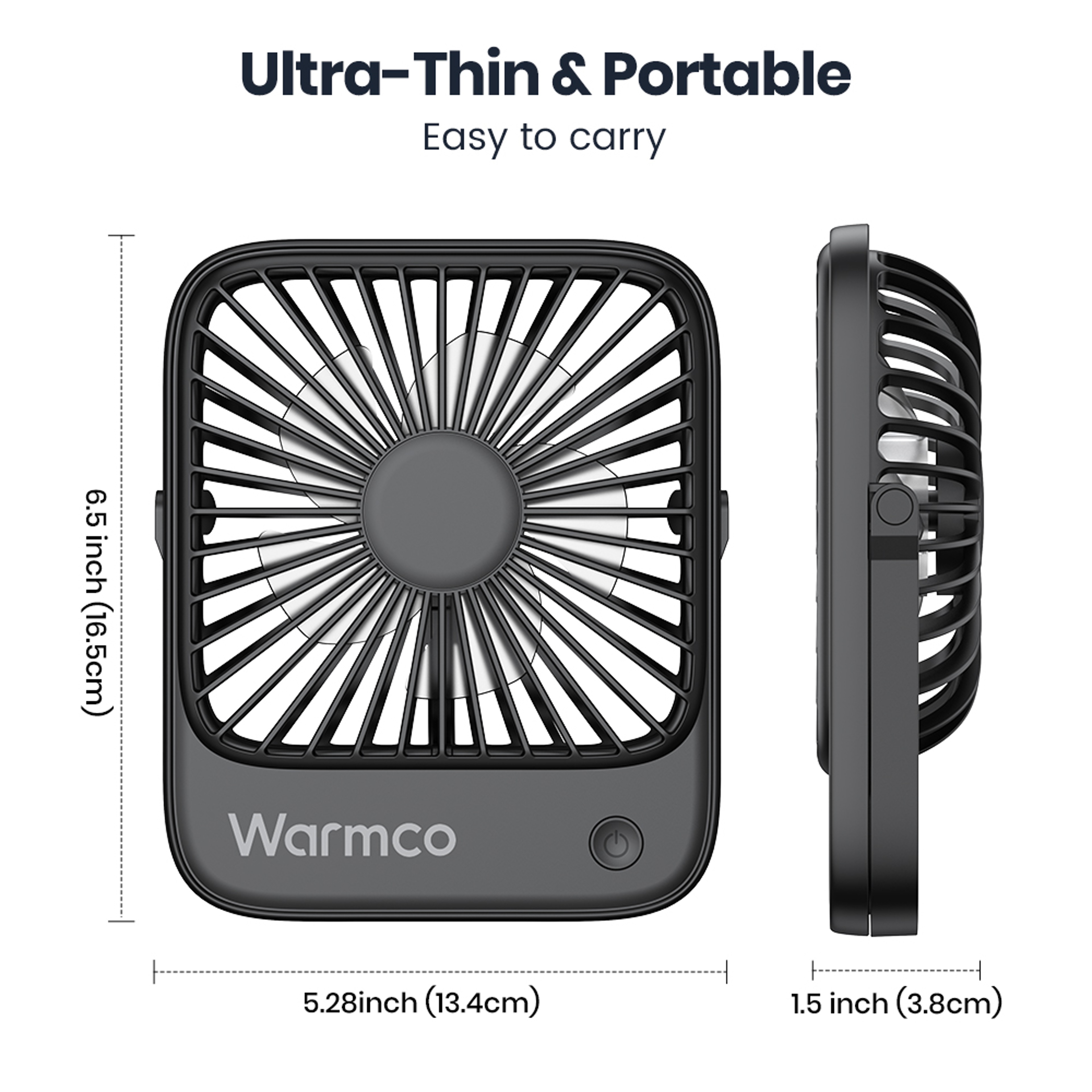 Warmco Mini USB Desk Fan Portable USB C Quiet Desk Cooling Fan Speed Rotation 5