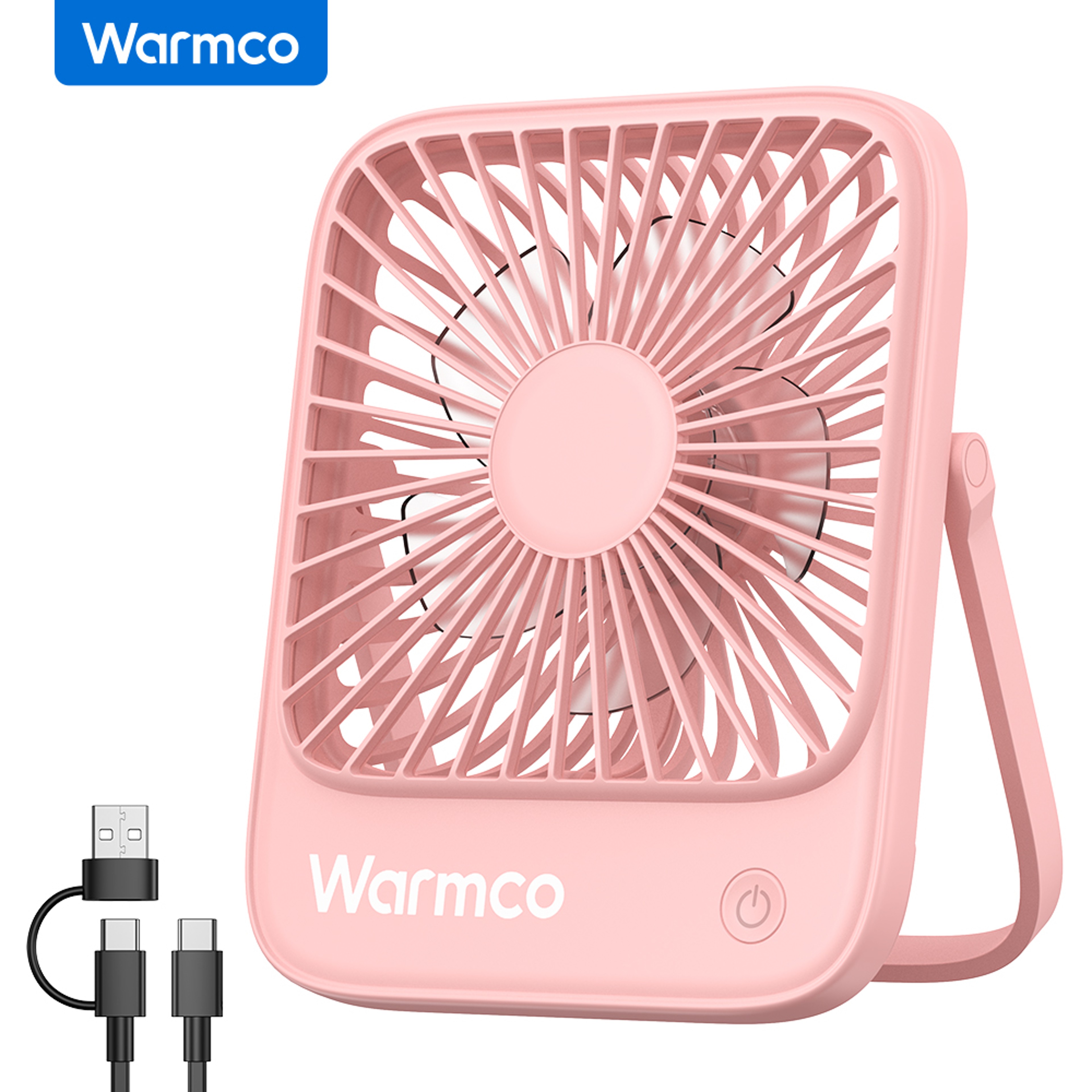 Warmco Mini USB Desk Fan Portable USB C Quiet Desk Cooling Fan Speed Rotation 7
