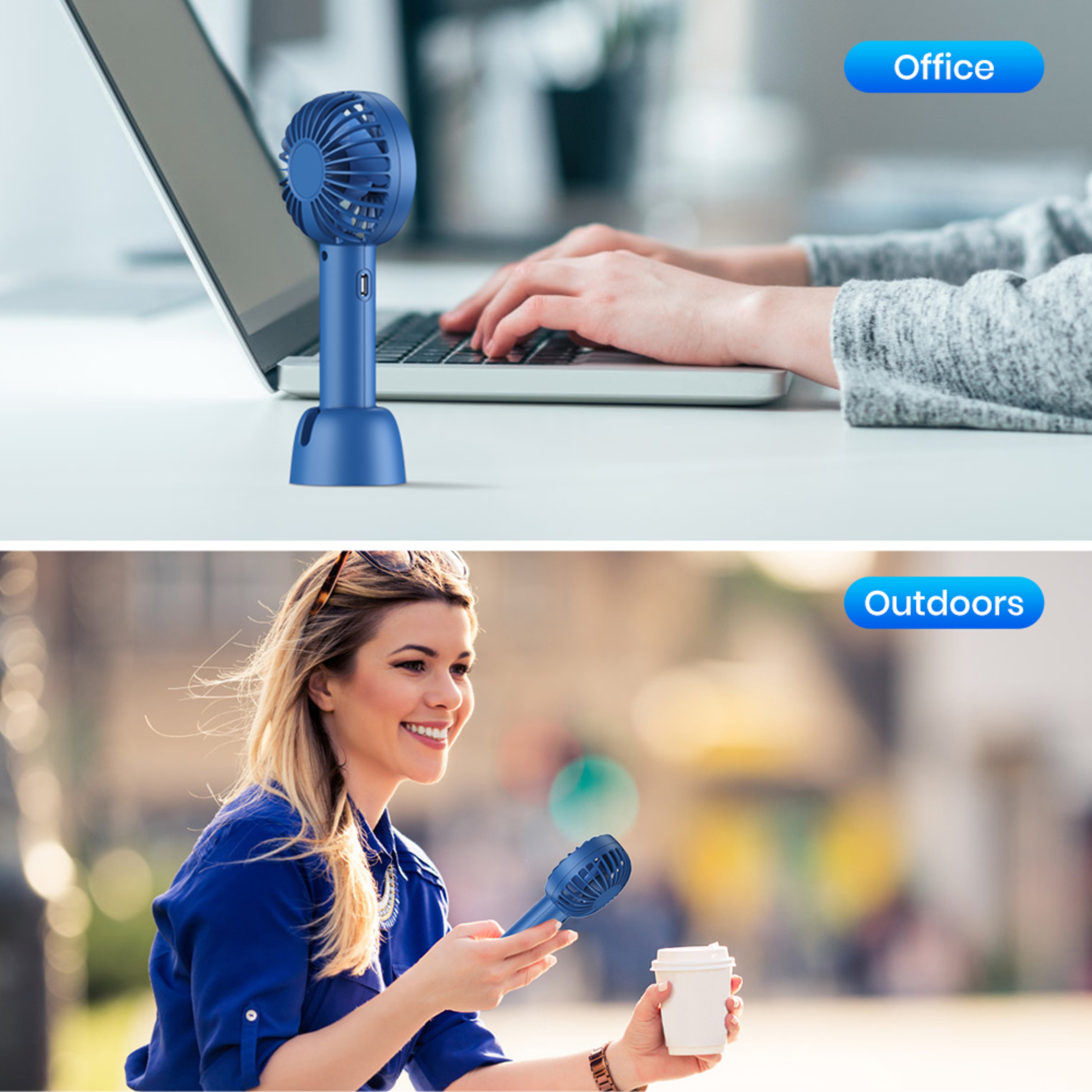 TOPK Rechargeable Mini Portable USB Fan Portable USB Fan Rechargeable Mini Fan For Desk  Travel 3
