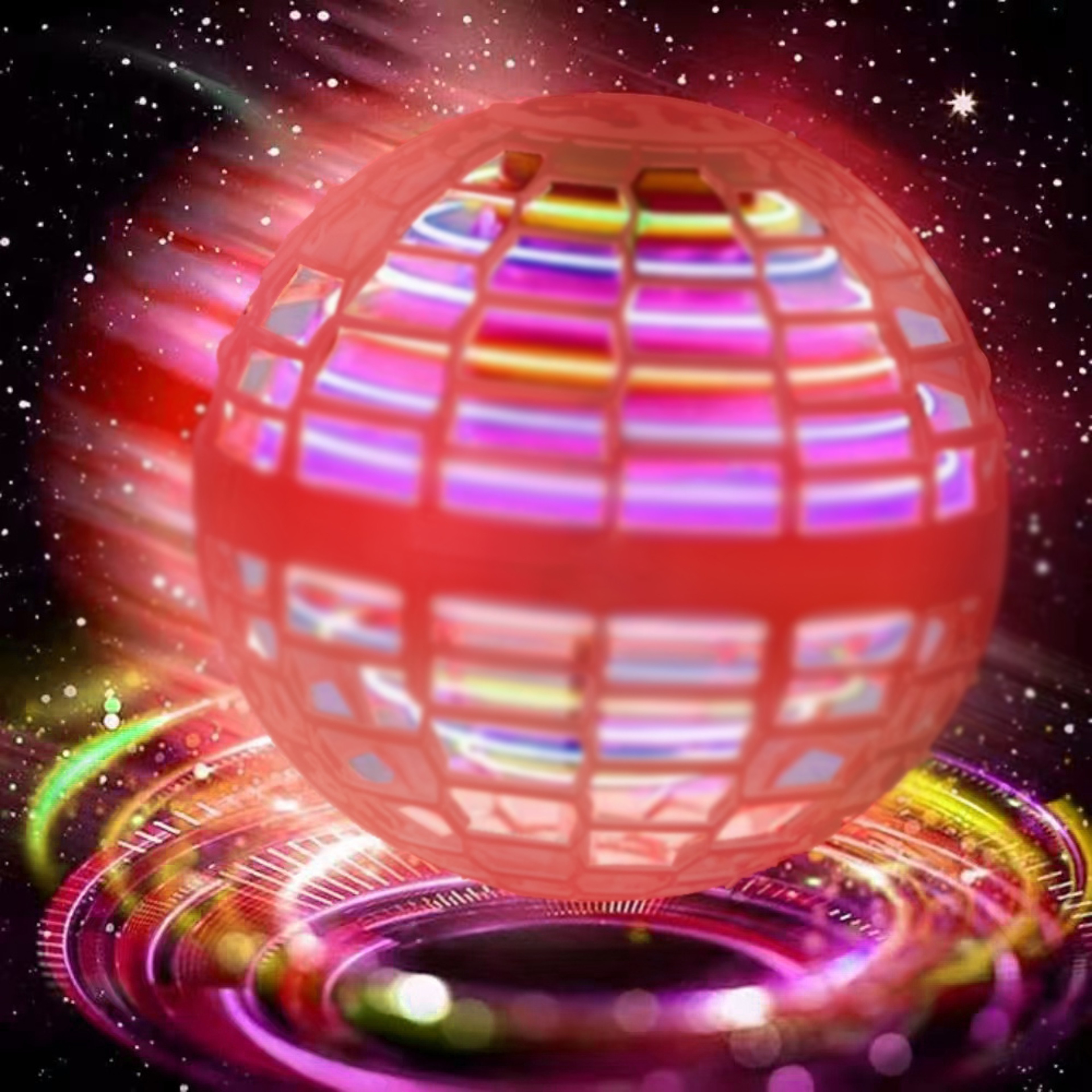 Hand Controlled LED Cosmic Flying Ball Drone Toy For Kids Indoor Outdoor Hovering Orb 7