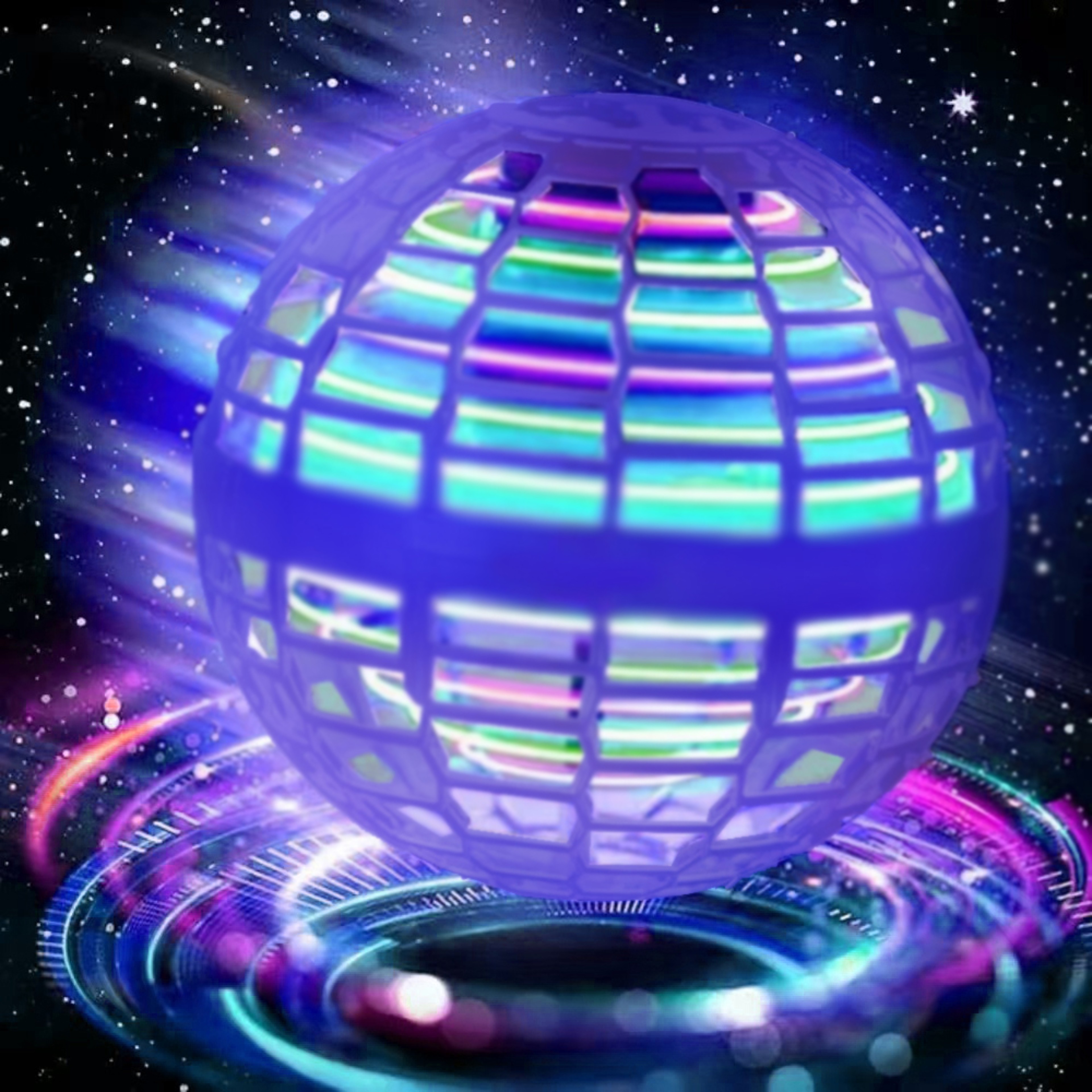 Hand Controlled LED Cosmic Flying Ball Drone Toy For Kids Indoor Outdoor Hovering Orb 6