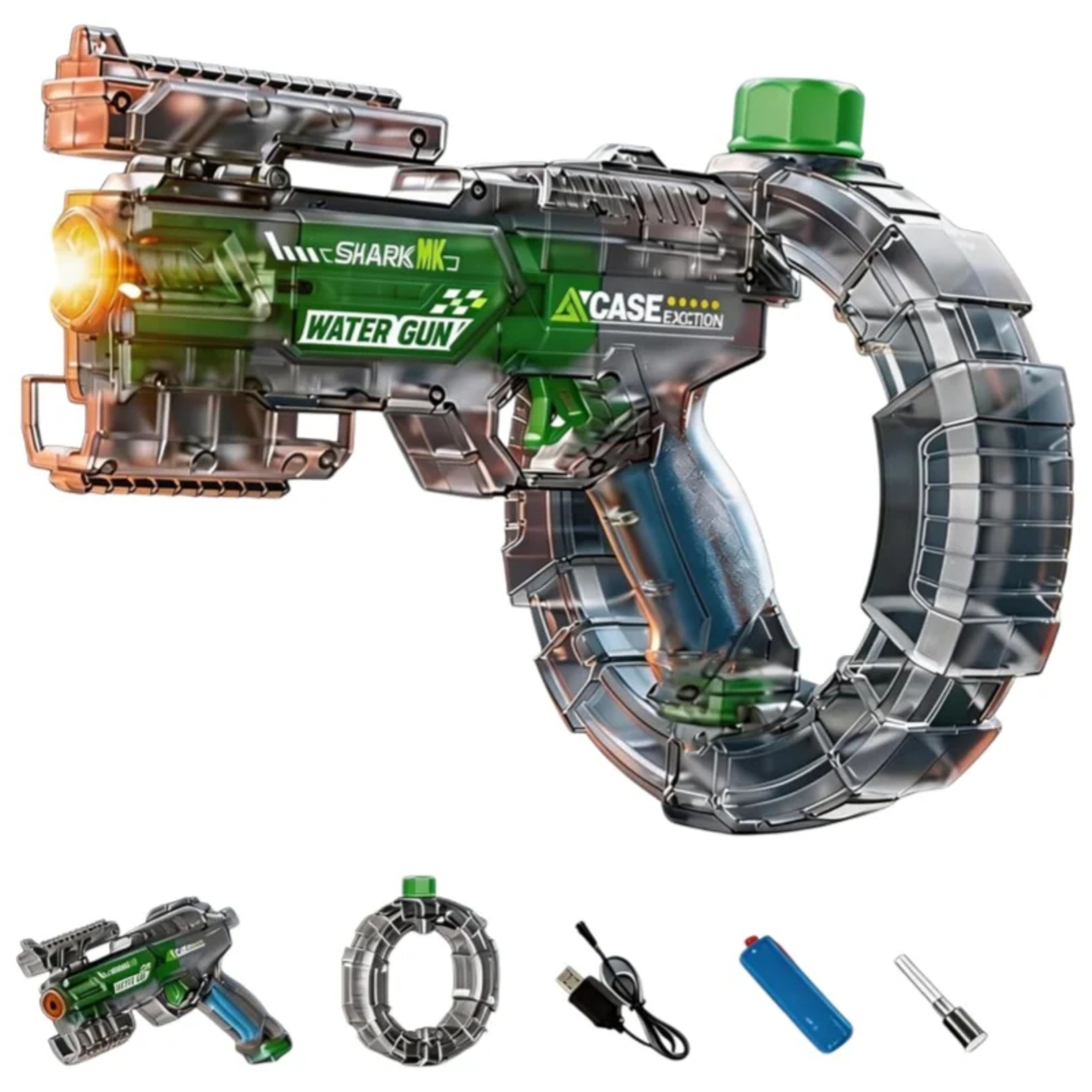 LED Electric Water Gun For Kids Automatic Continuous Splash Toy 0
