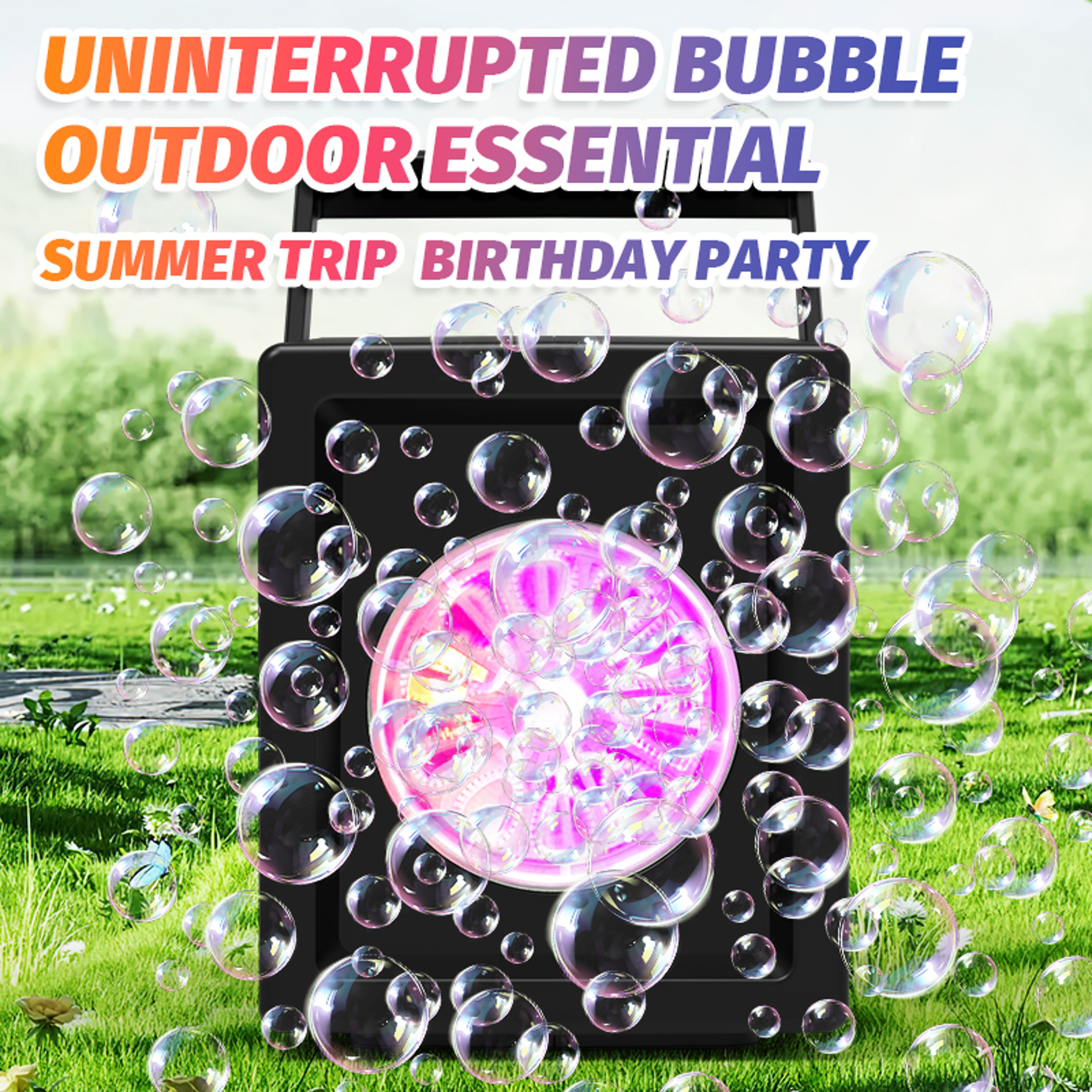 Electric Bubble Machine Handheld Bubble Blower Toy For Kids Outdoor Parties 2