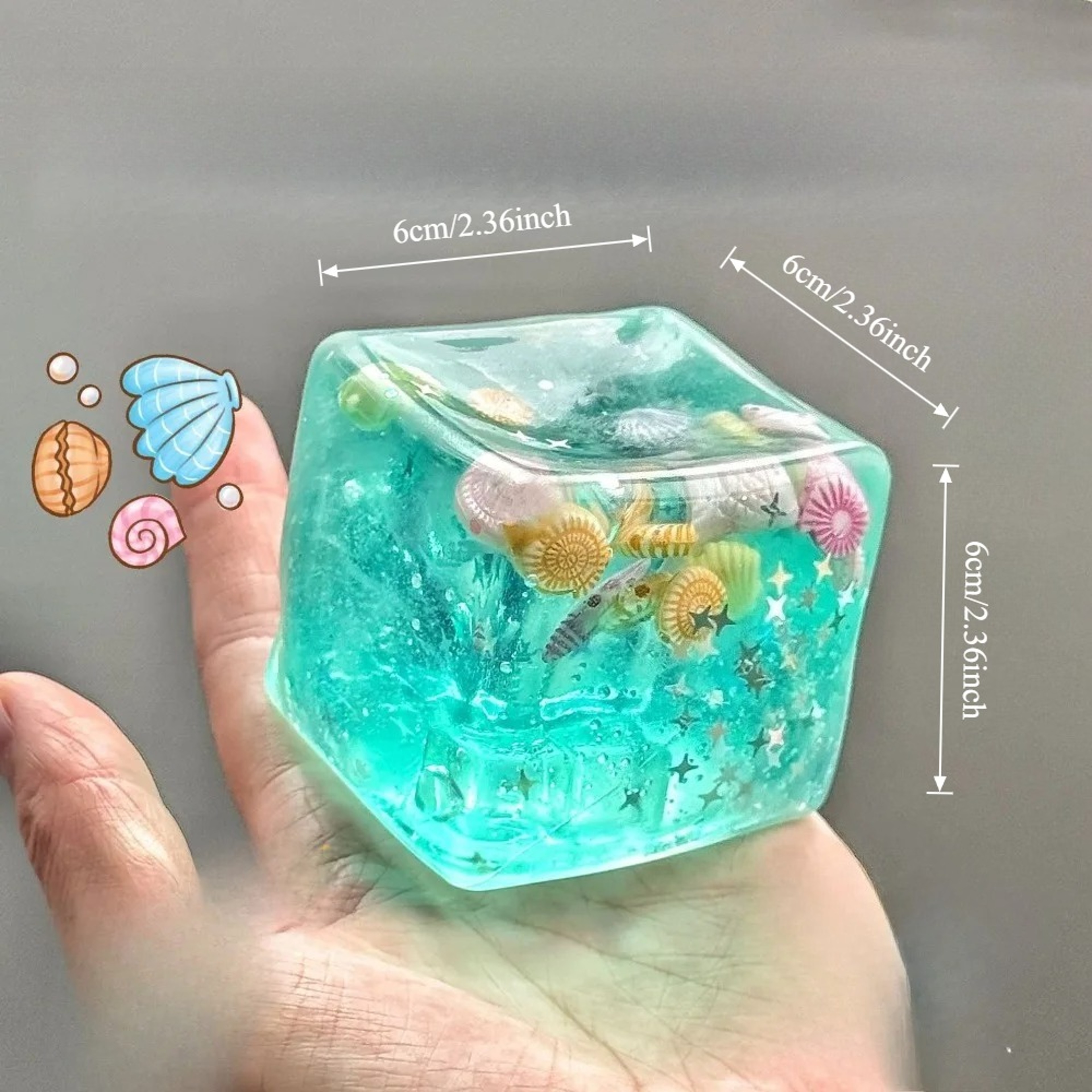 Ocean Cube Squishy Stress Balls Sensory Fidget Toy Slow Rising Stress Relief Toy For Kids  Adults 6