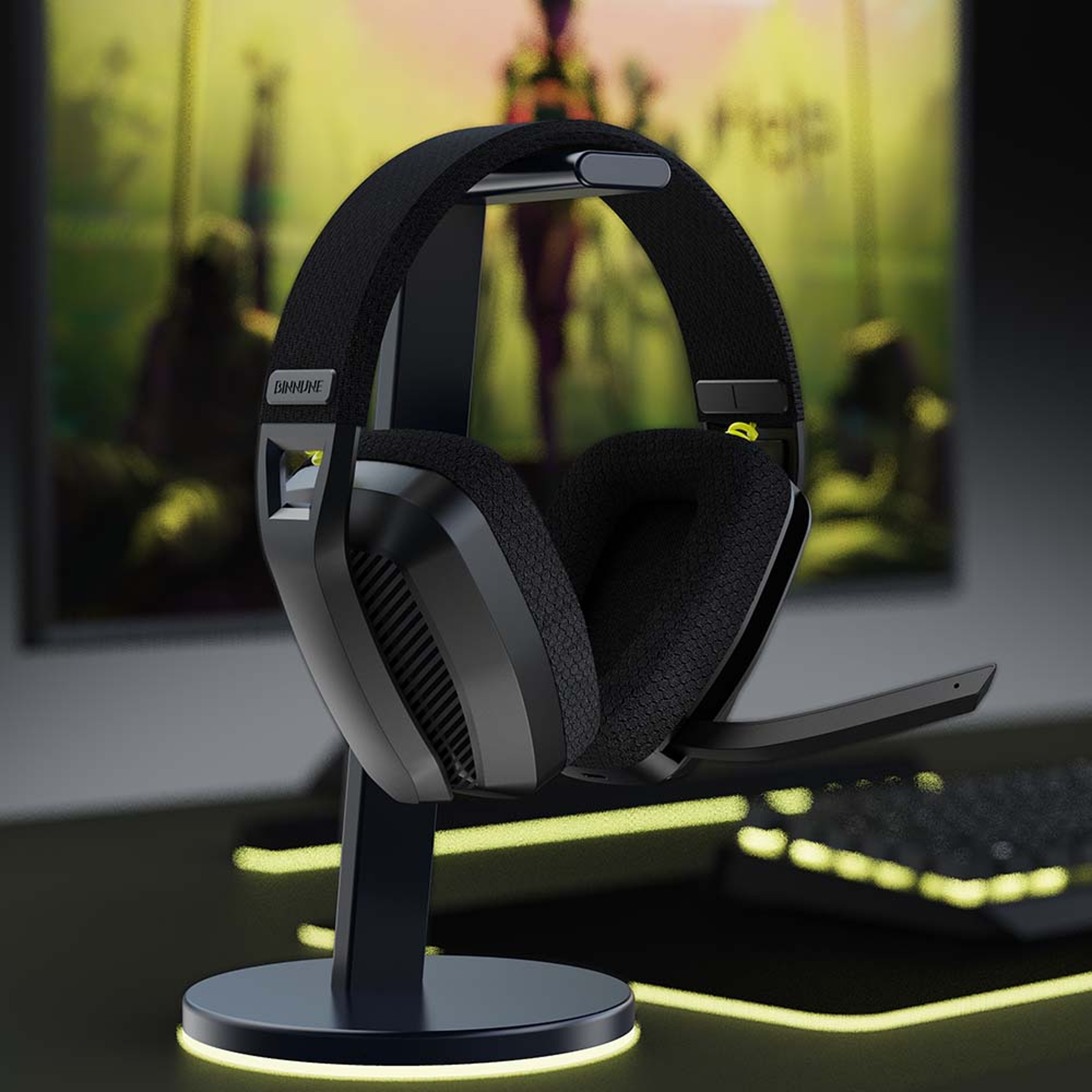 BINNUNE Wireless Gaming Headset For PC  Mac With Bluetooth And Noise Canceling Mic 0