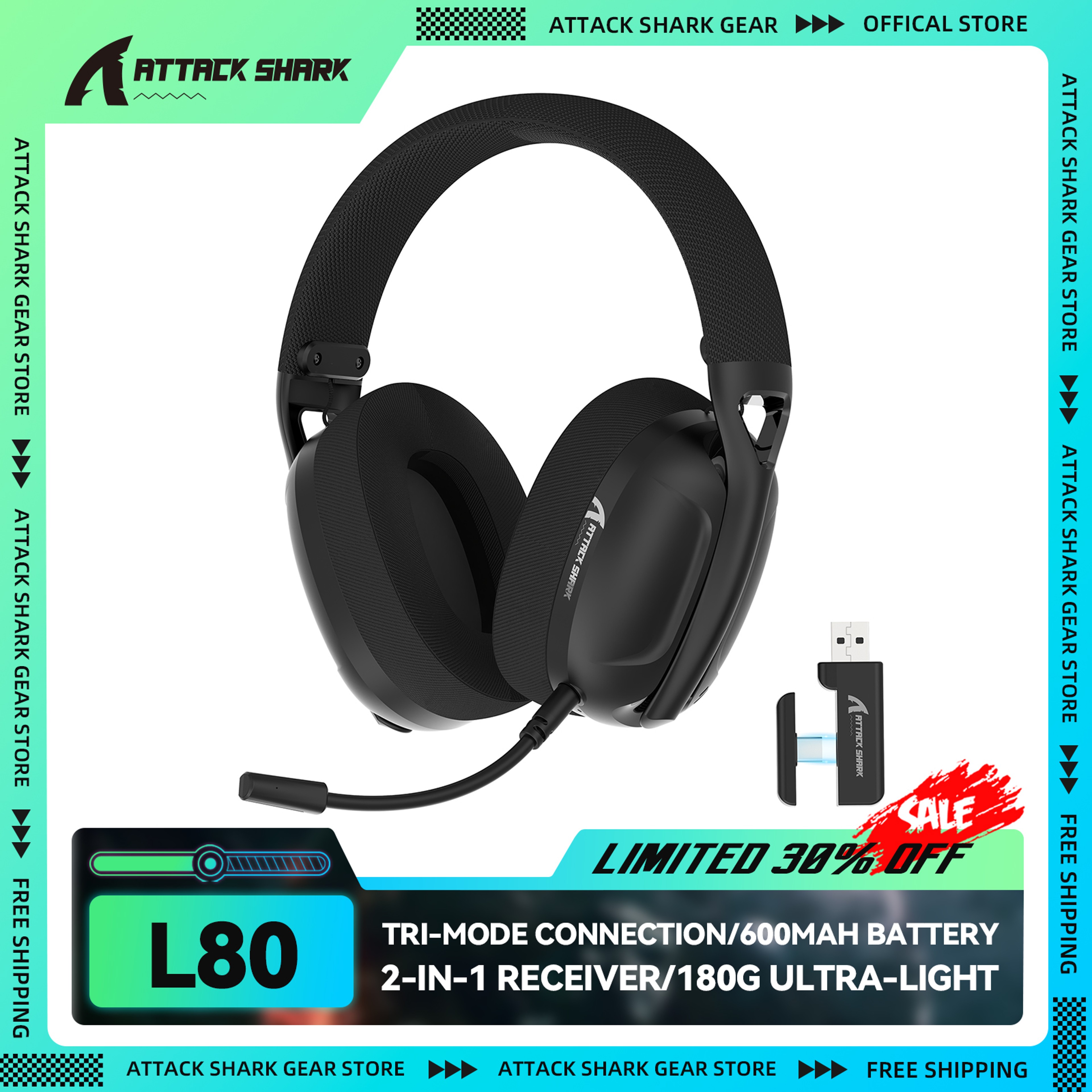 ATTACK SHARK Ultra Light Wireless Gaming Headset With Bluetooth  Wired Connectivity 0