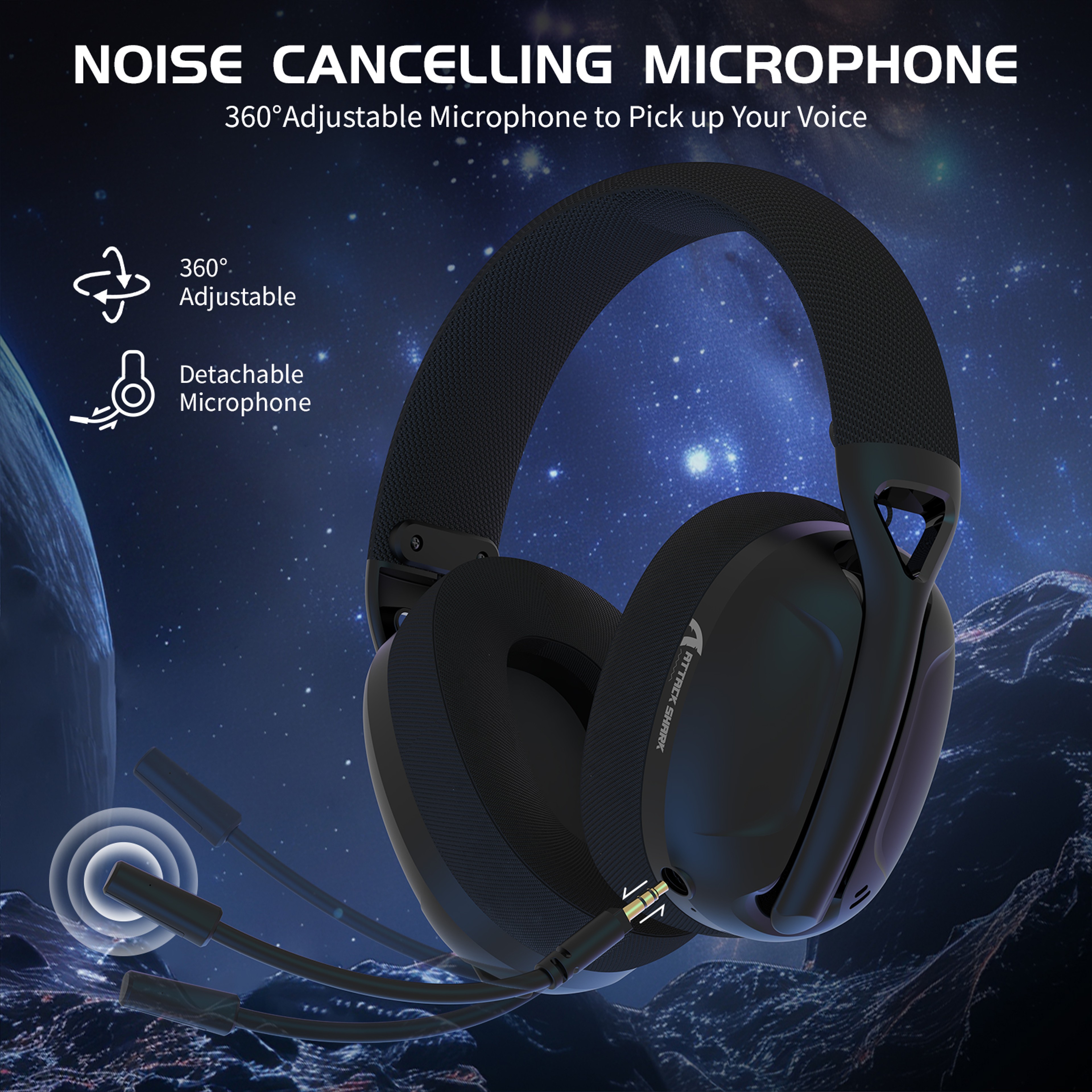 ATTACK SHARK Ultra Light Wireless Gaming Headset With Bluetooth  Wired Connectivity 4