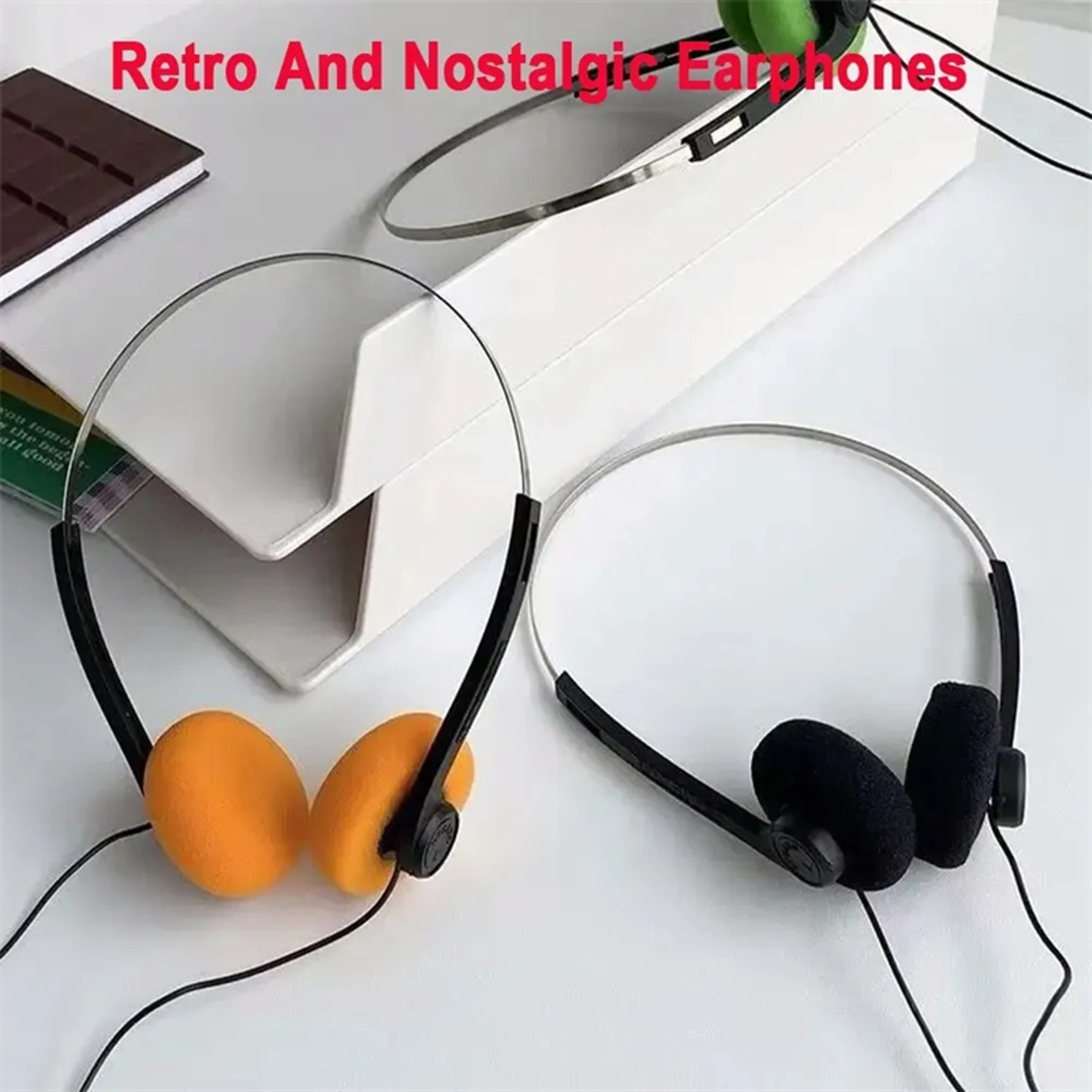 Retro Wired Earphones Vintage Walkman Style Earbuds For CD Player Sports Use 2