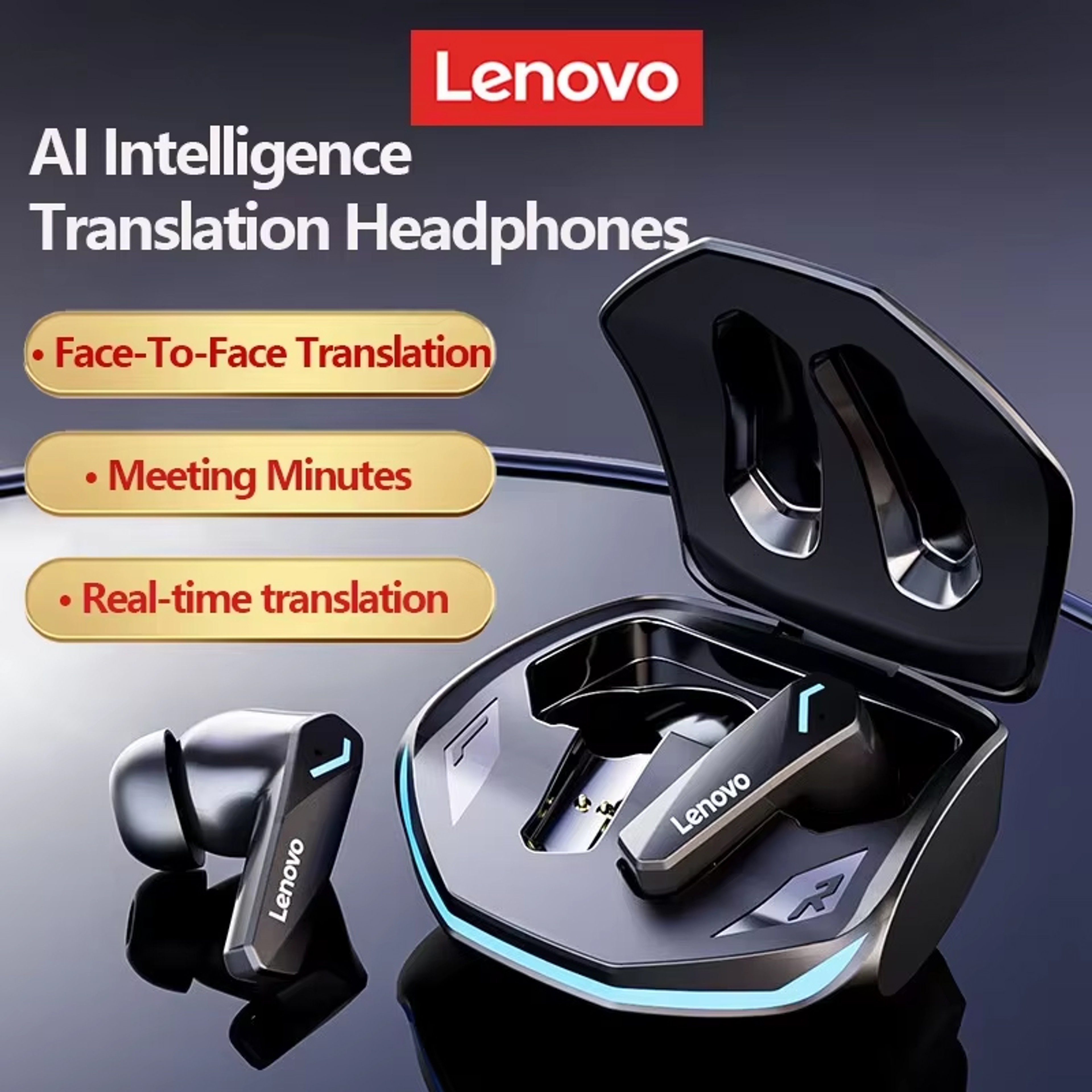 Lenovo Pro TWS Bluetooth Wireless Gaming Earbuds HIFI Noise Cancelling Earphones 6
