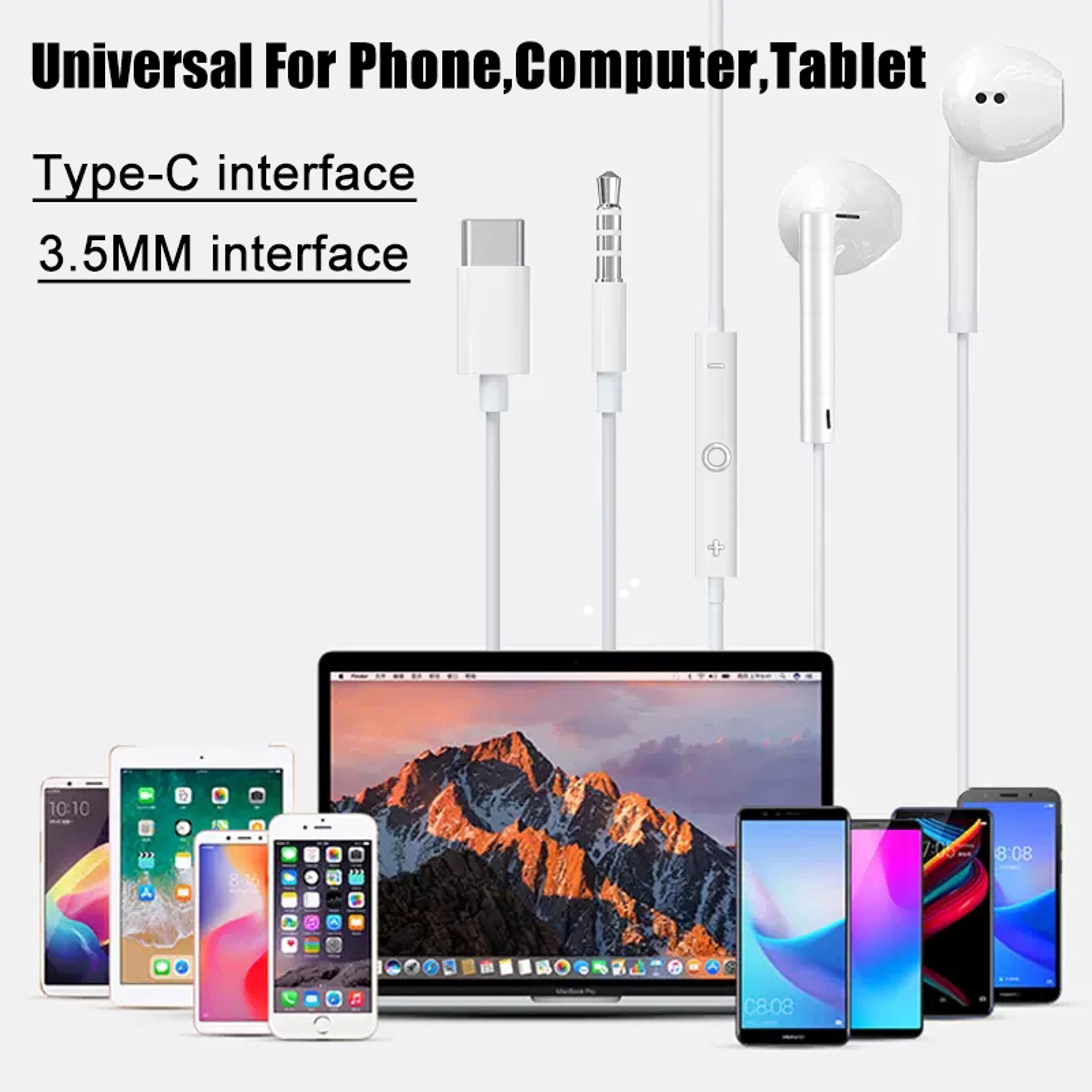 Apple Compatible USBC Wired Earbuds With Microphone  Volume Control 2