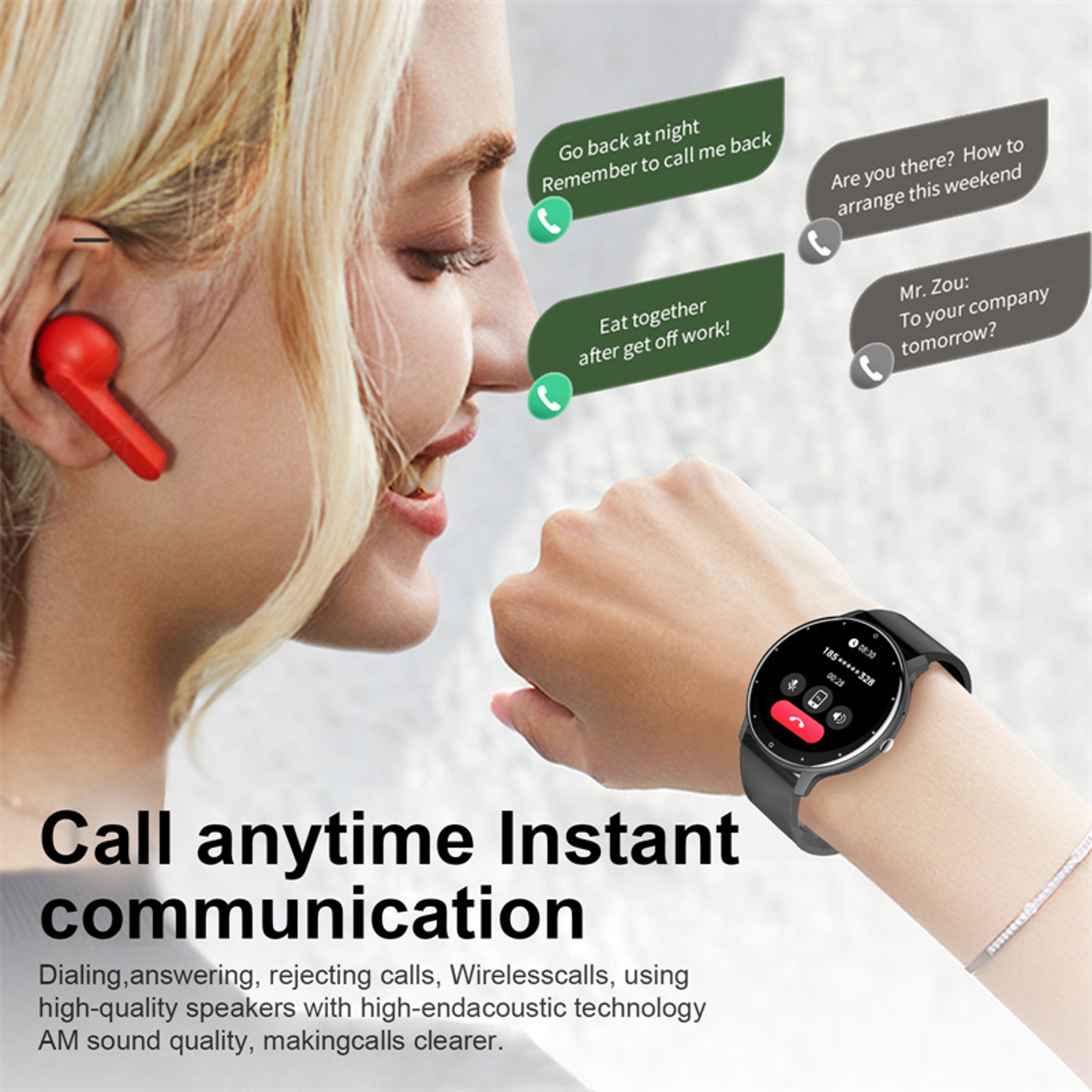 LIGE Bluetooth Call Smart Fitness Watch For Android  IOS 3