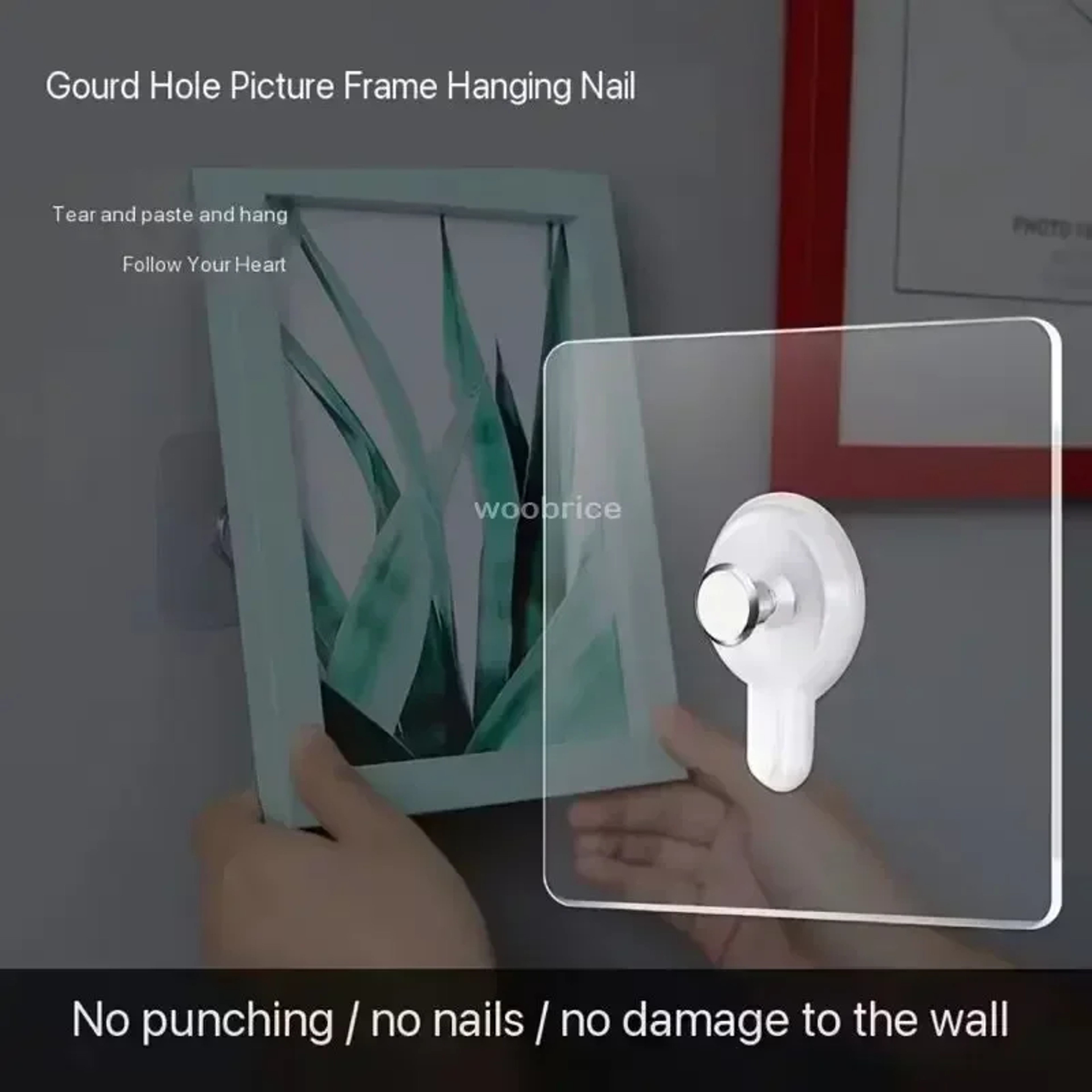 Multi Purpose Self Adhesive Wall Hooks For Photo Frames Door Hanging  Kitchen Storage 3