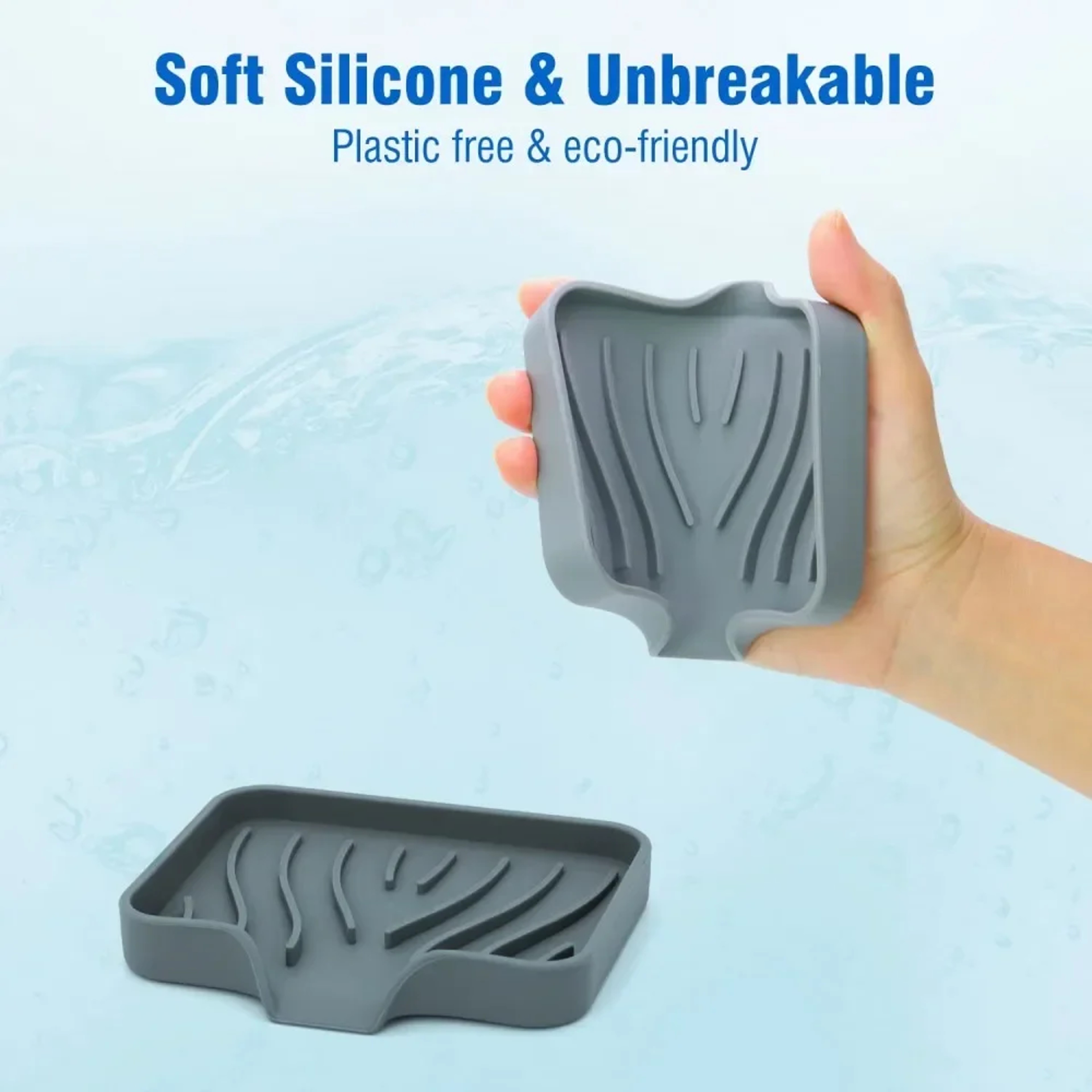 Silicone Soap Dish With Drain Tray Anti Slip Sink Soap Tray For Kitchen  Bathroom 2