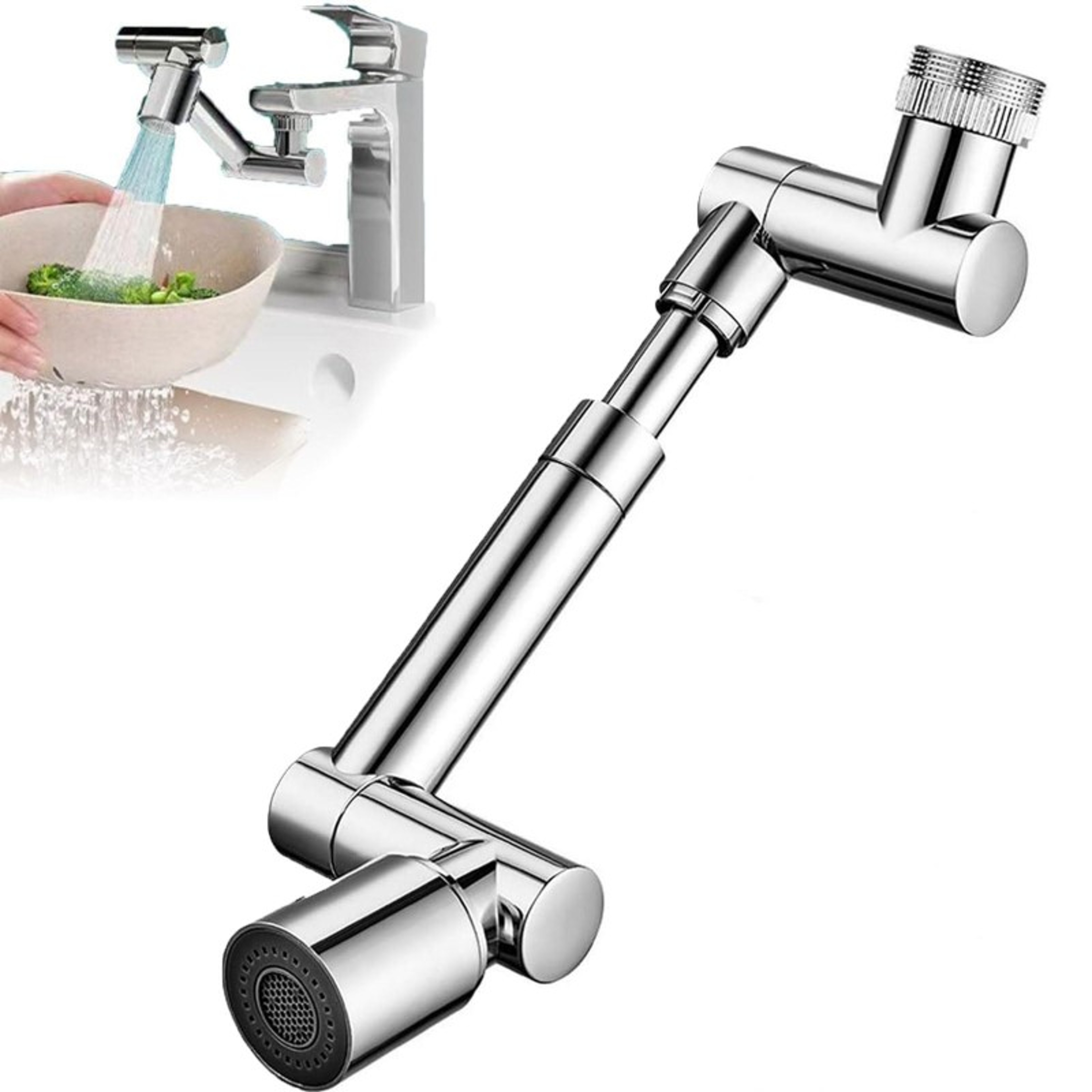 Rotating Faucet Extender With Dual Spray Mode Universal Sink Aerator 0