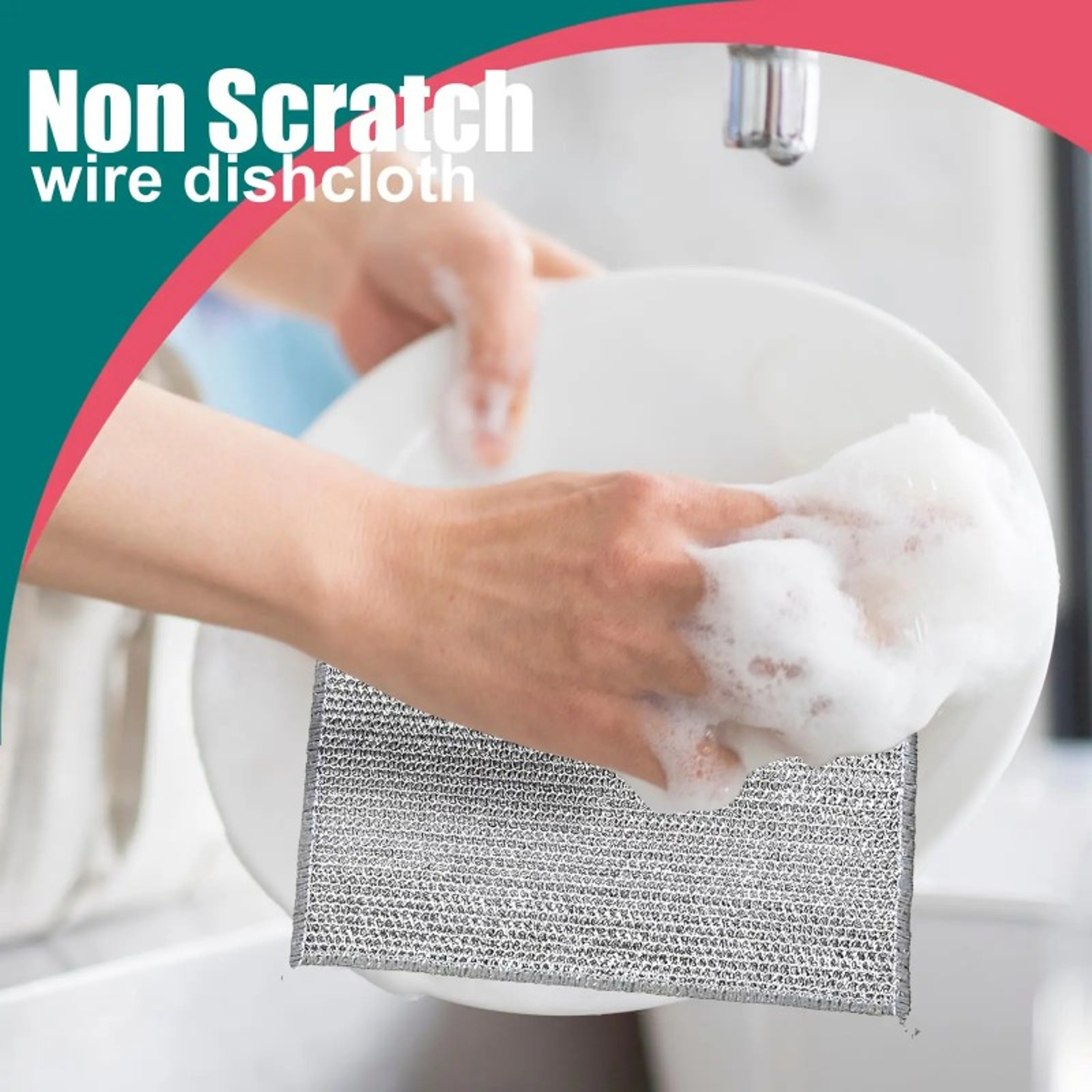 Steel Wire Cleaning Cloth Non Scratch Microfiber Kitchen Cleaning Towel 3