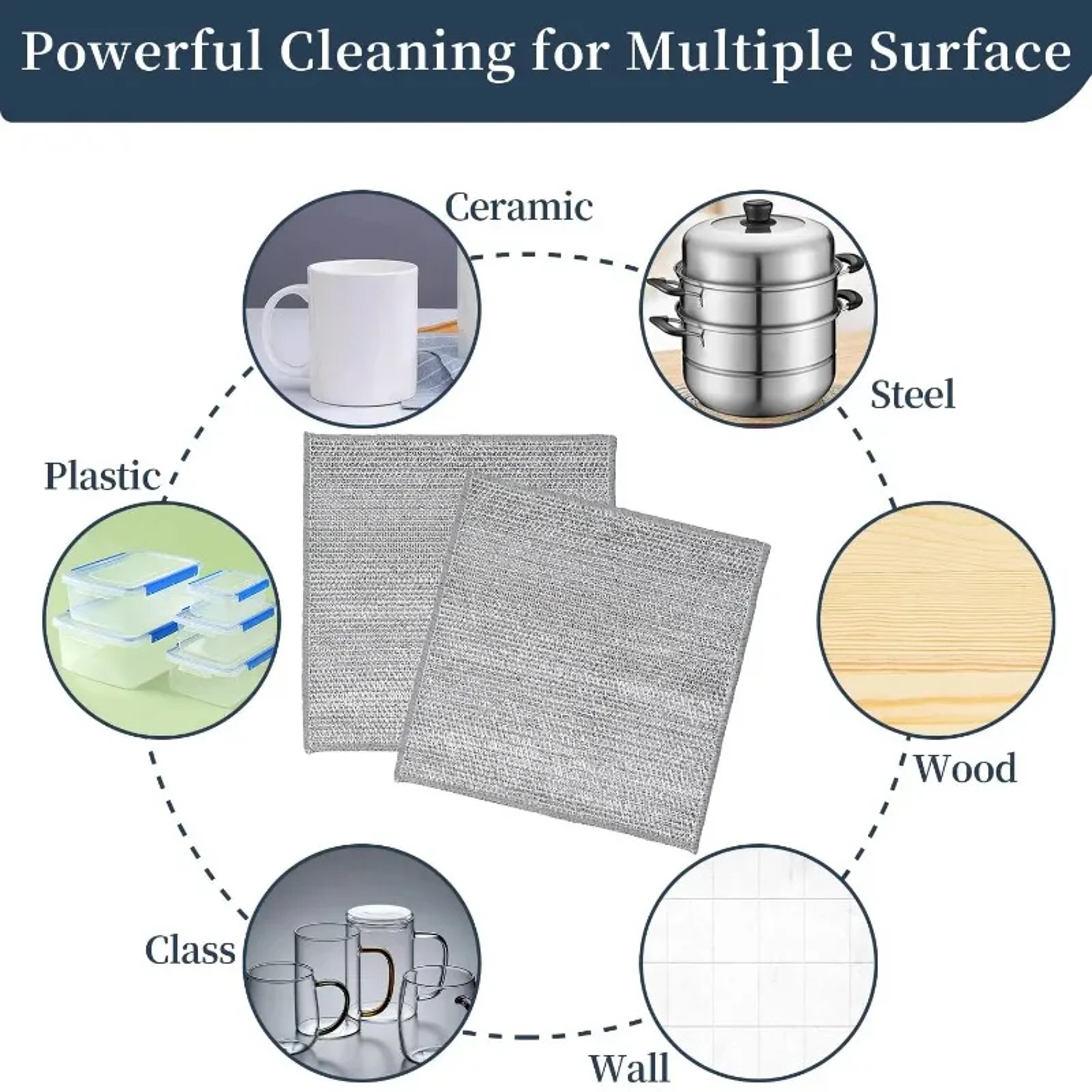 Steel Wire Cleaning Cloth Non Scratch Microfiber Kitchen Cleaning Towel 4