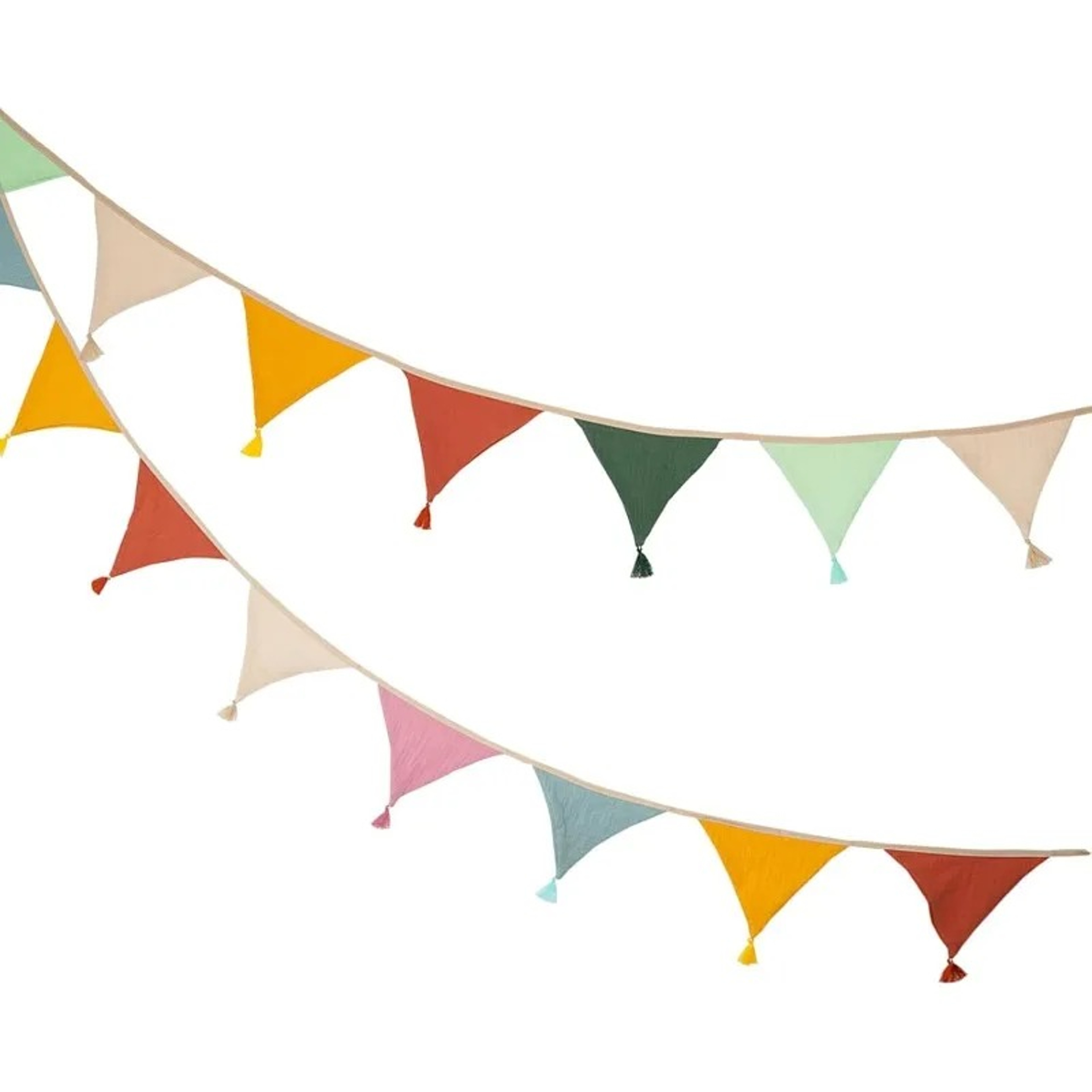 Double Layer Fabric Bunting Banner With Cotton Tassels For Birthday Party Nursery  Home Decor 3