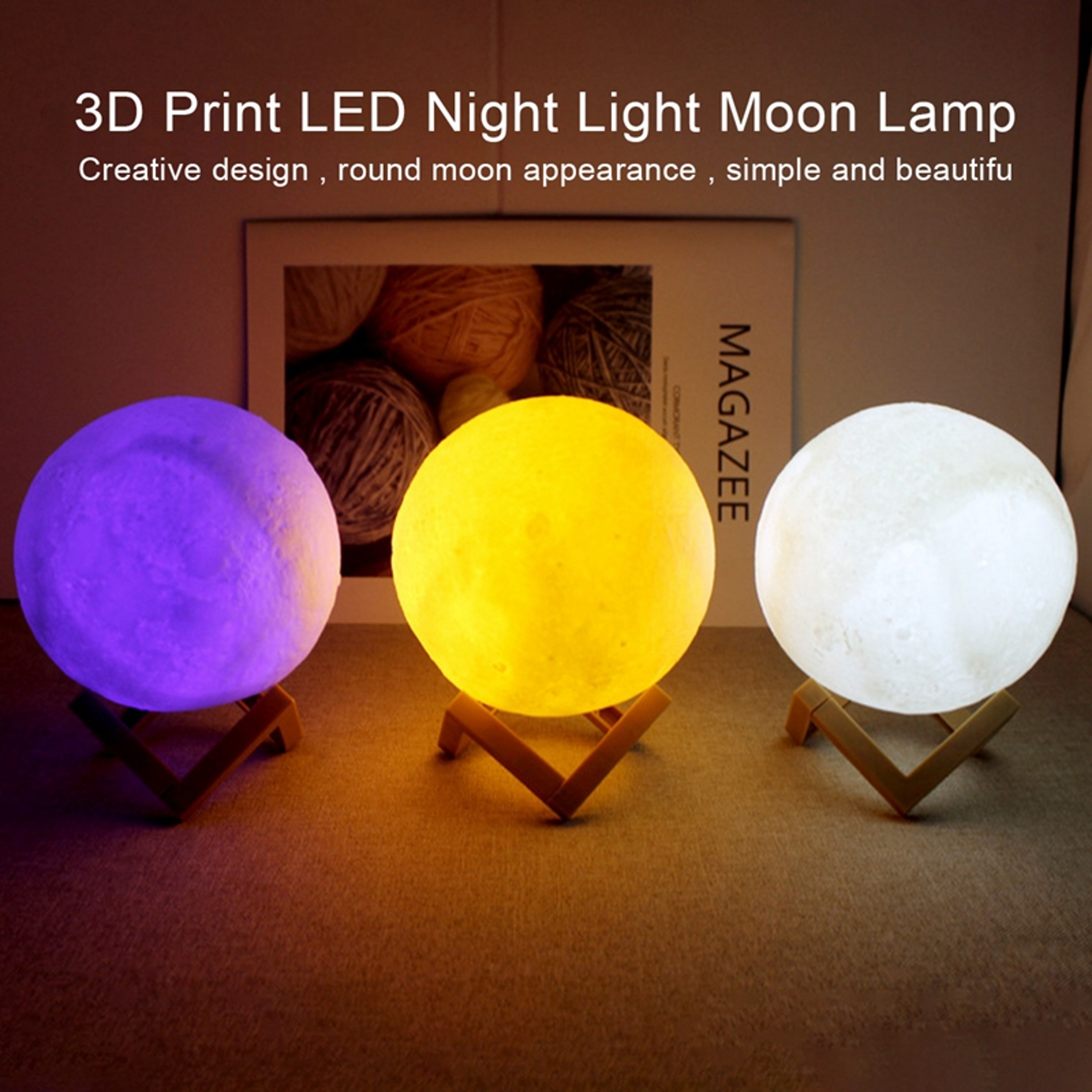 Celestial LED Moon Lamp Galaxy Moon Night Light For Kids Bedroom Decor  Gifts 4