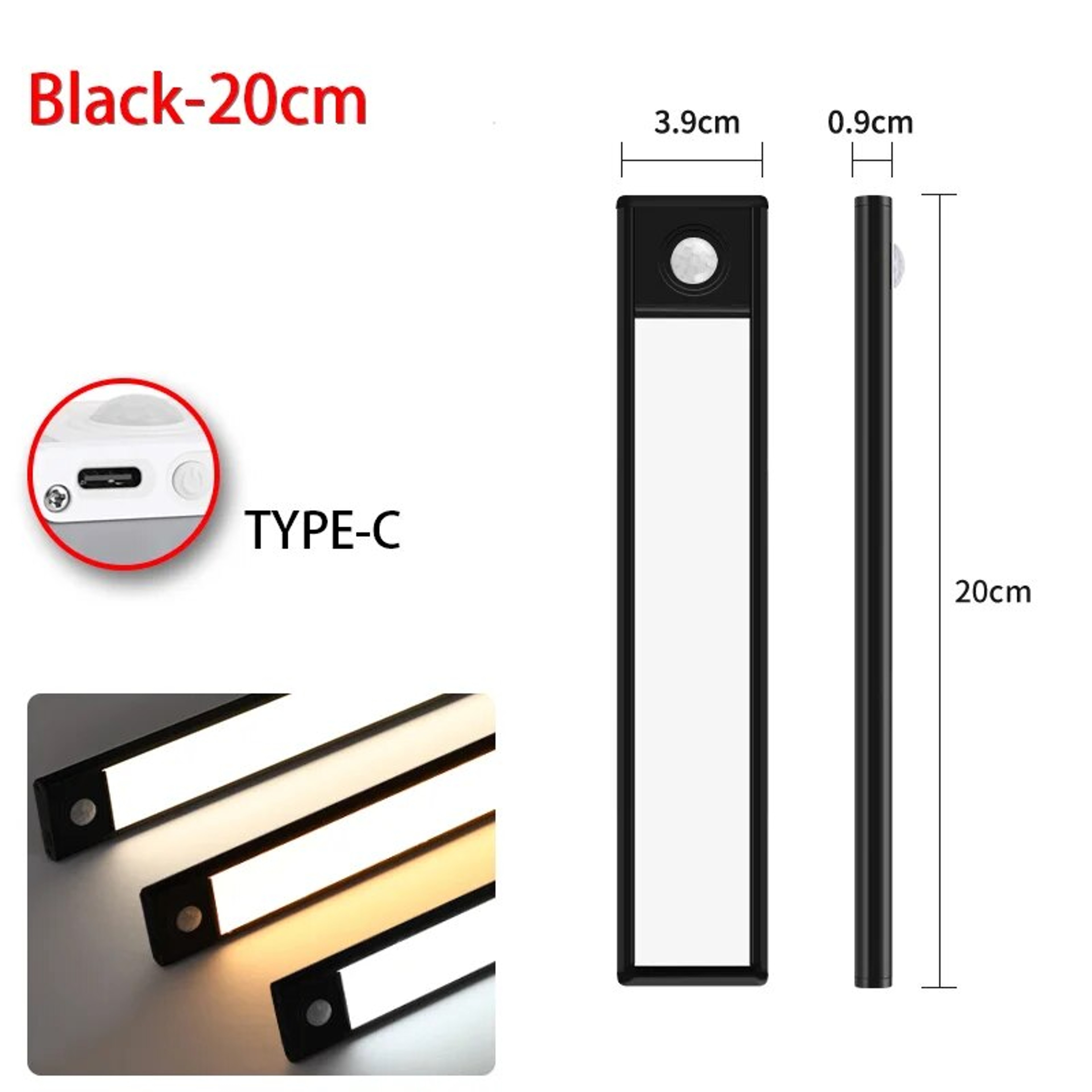 Wireless LED Motion Sensor Light USB Rechargeable Under Cabinet Lighting For Kitchen Closet  Wardro 9