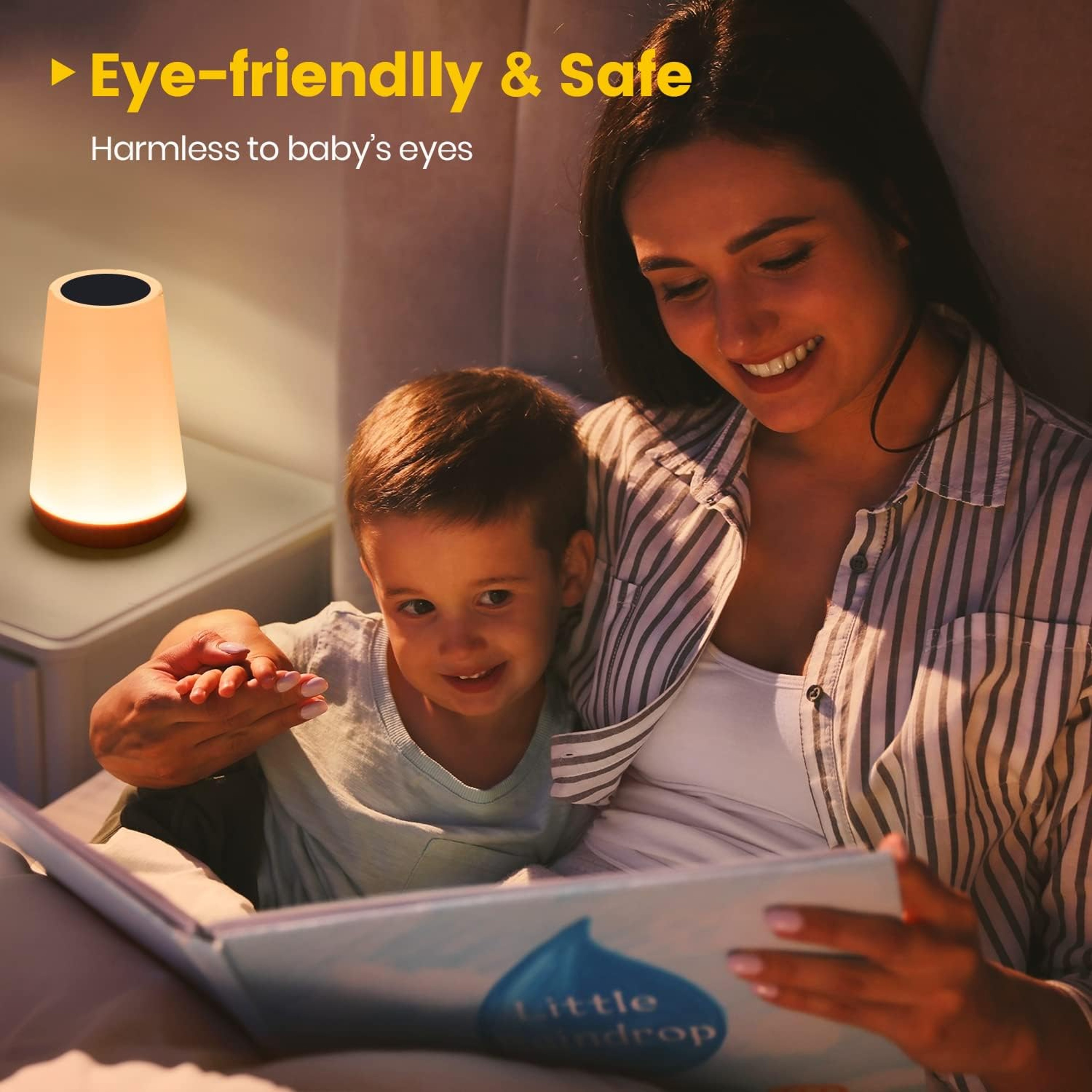GlowAura RGB Night Light Rechargeable Touch Bedside Lamp with Remote Control & Color Modes – view 5