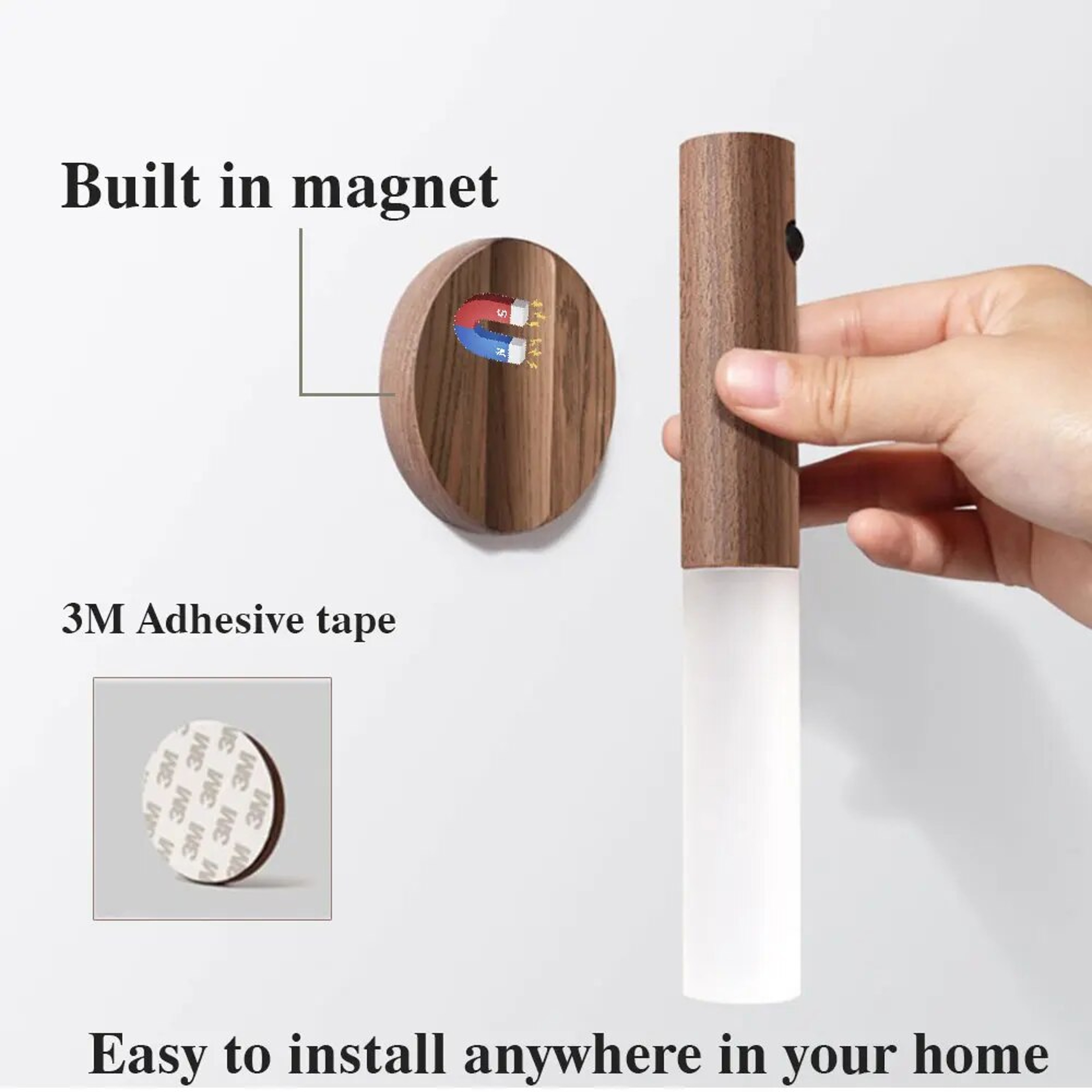 Rechargeable Motion Sensor Night Light Wireless LED Wall Light for Bedroom Bathroom & Hallway – view 3