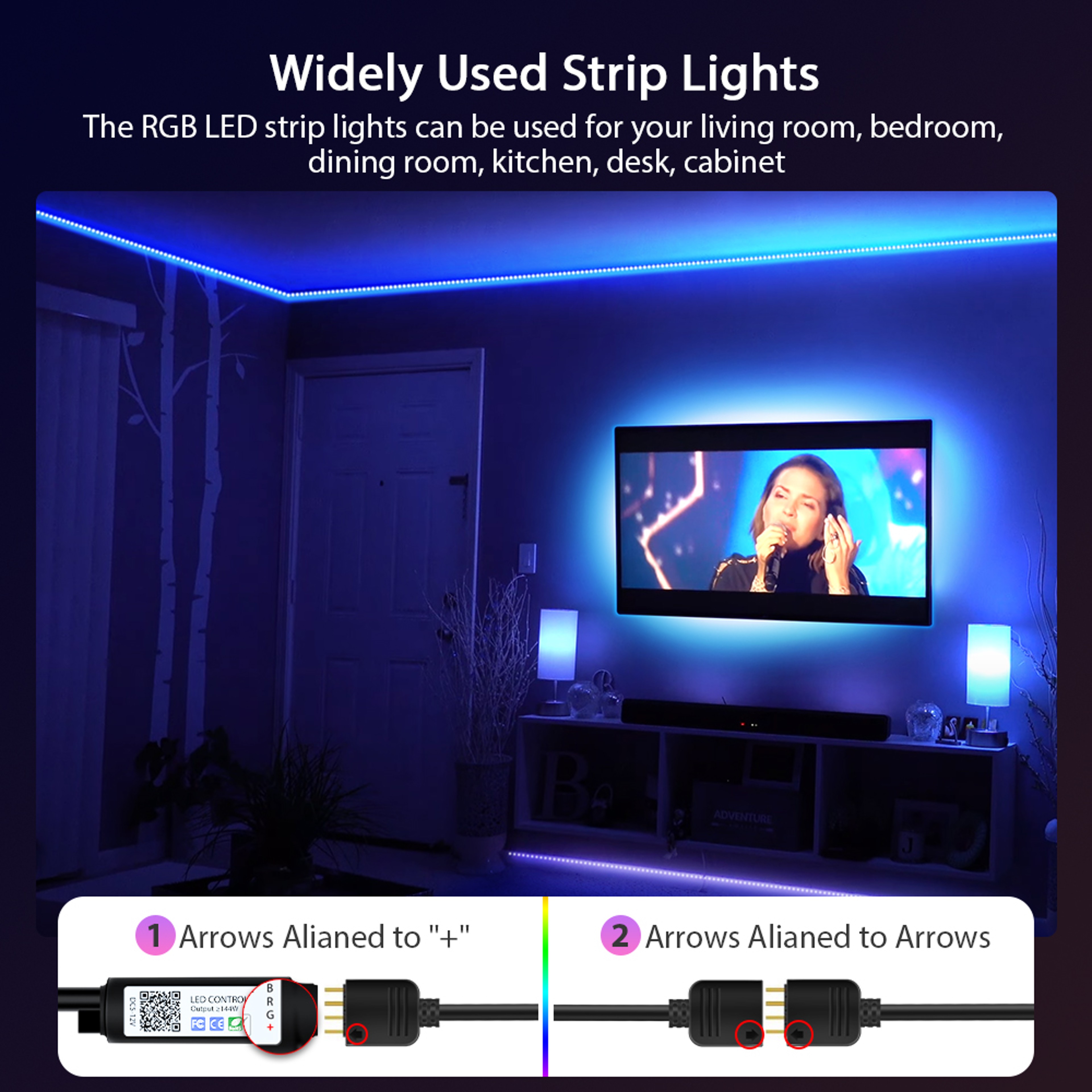 Smart RGB LED Strip Lights With Music Sync And Color Changing Ambient Lighting 5