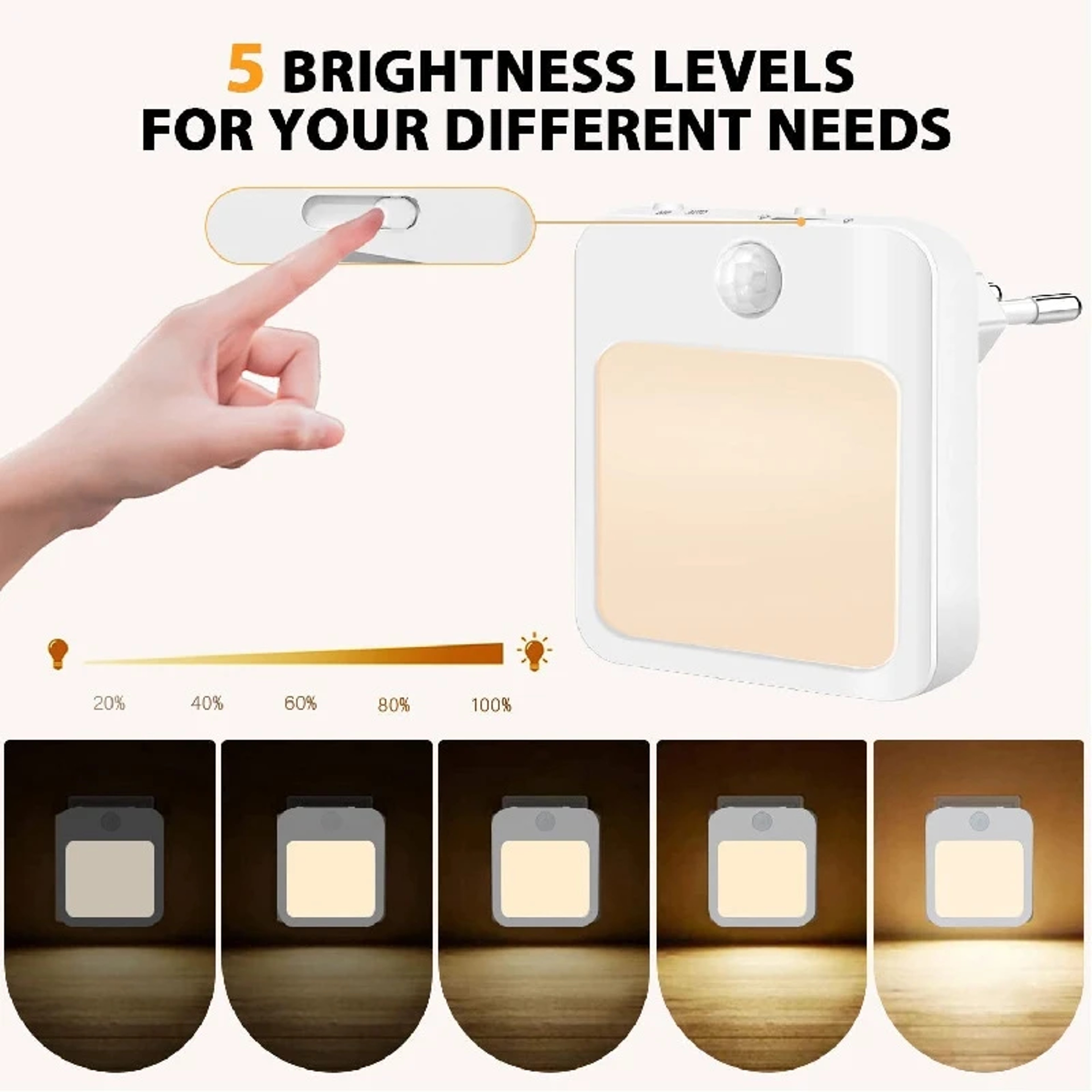 Motion Sensor Night Light LED Plug In Lamp For Bedroom Hallway  Kids Room 2
