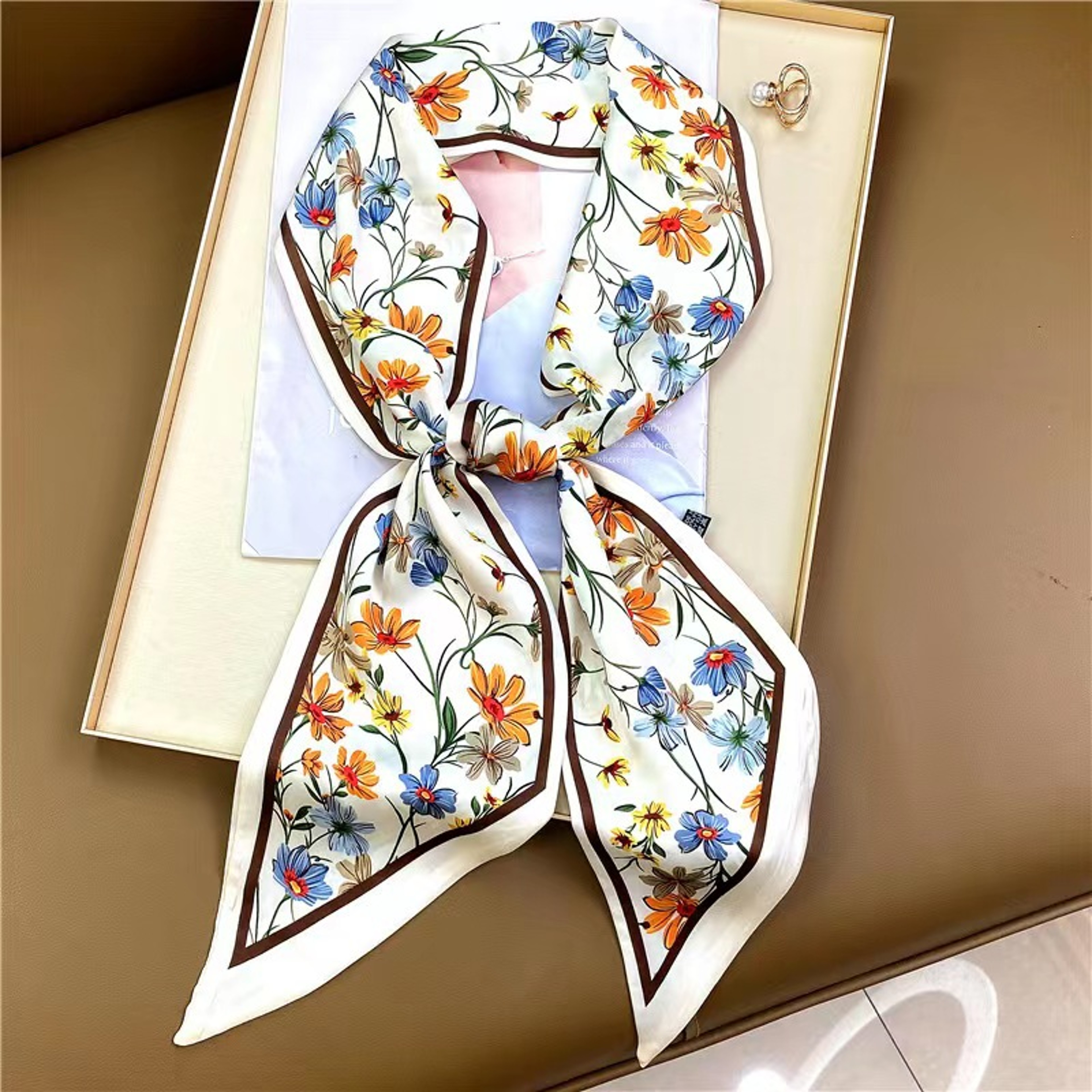 Elegant Skinny Silk Scarf Satin Hair Ribbon Neck Tie Headband Bag Handle Scarf For Women 2