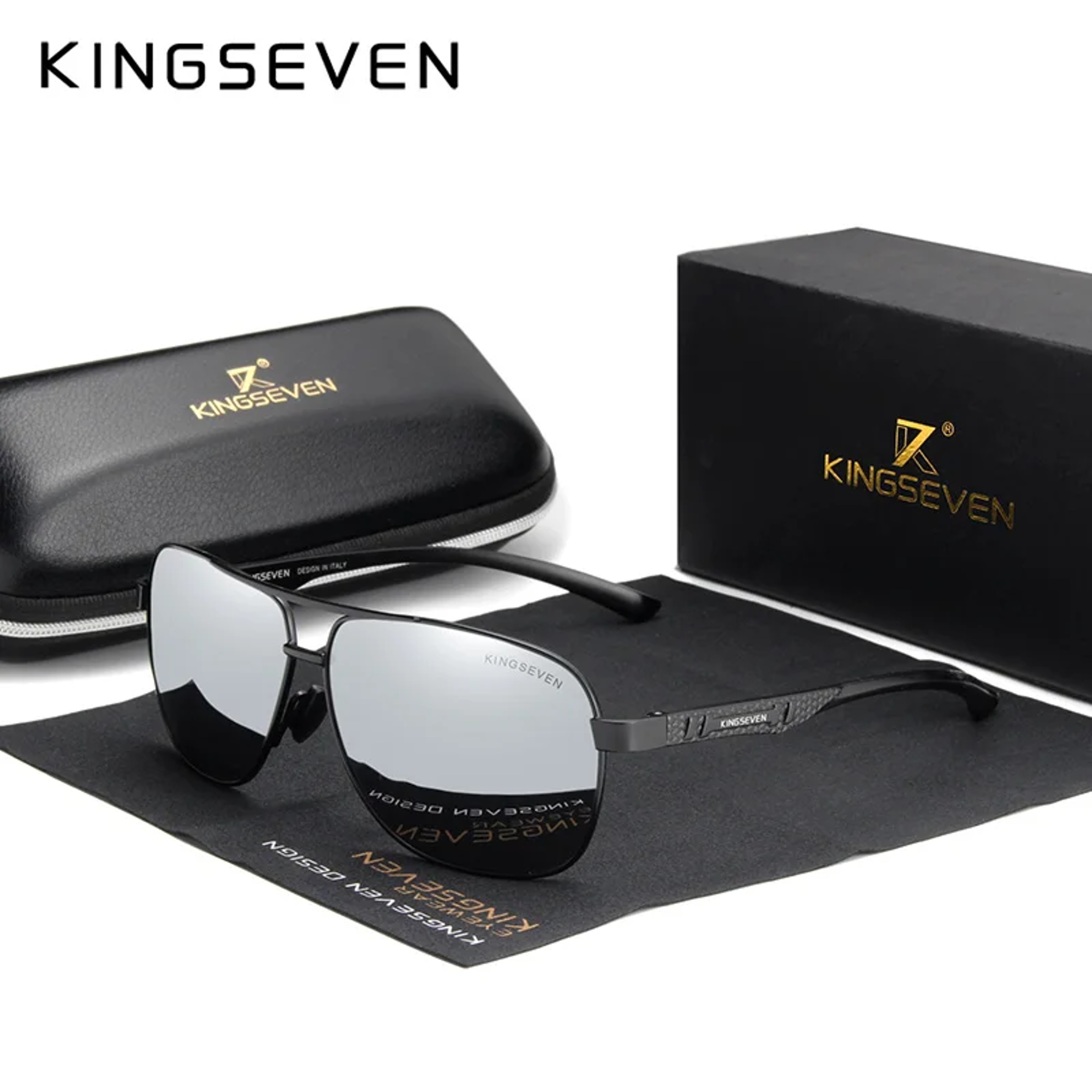 KINGSEVEN Polarized Sunglasses Photochromic Pilot Aluminum Frame Eyewear 13