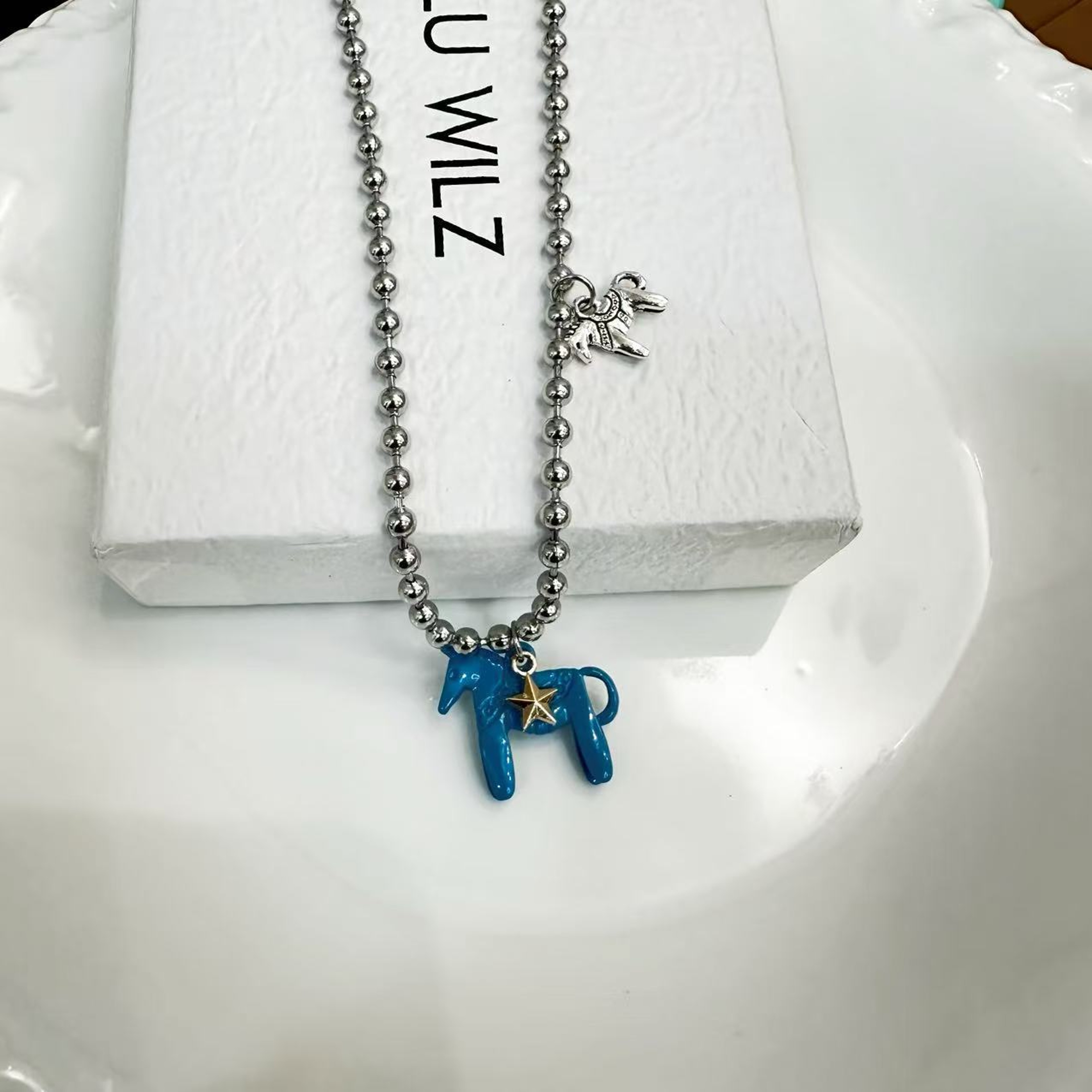 Silver Plated Horse Pendant Necklace For Women Colorful Enamel Horse Necklace Gift 7