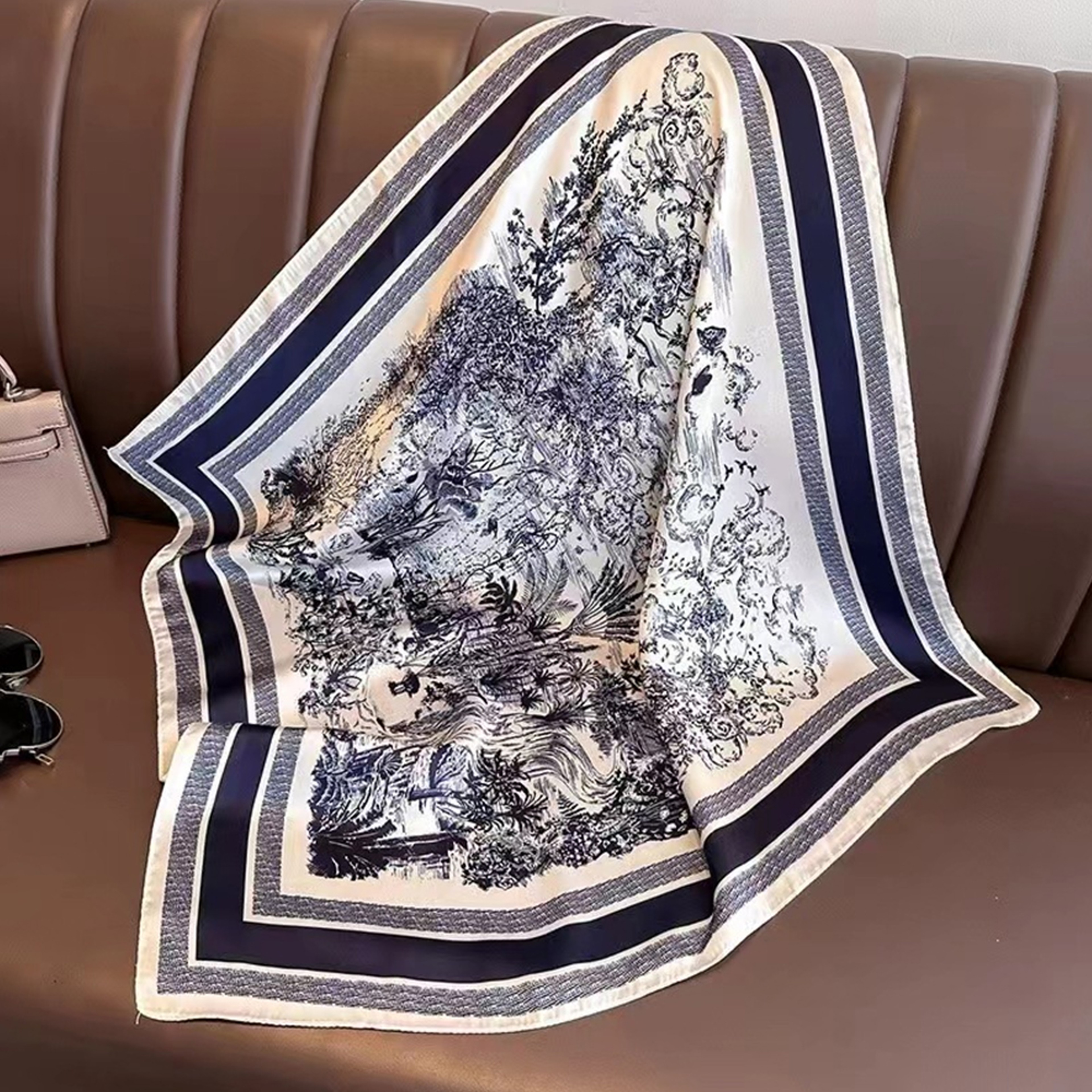 Elegant Silk Scarf Square Scarf For Women Soft Satin Fashion Bandana 4